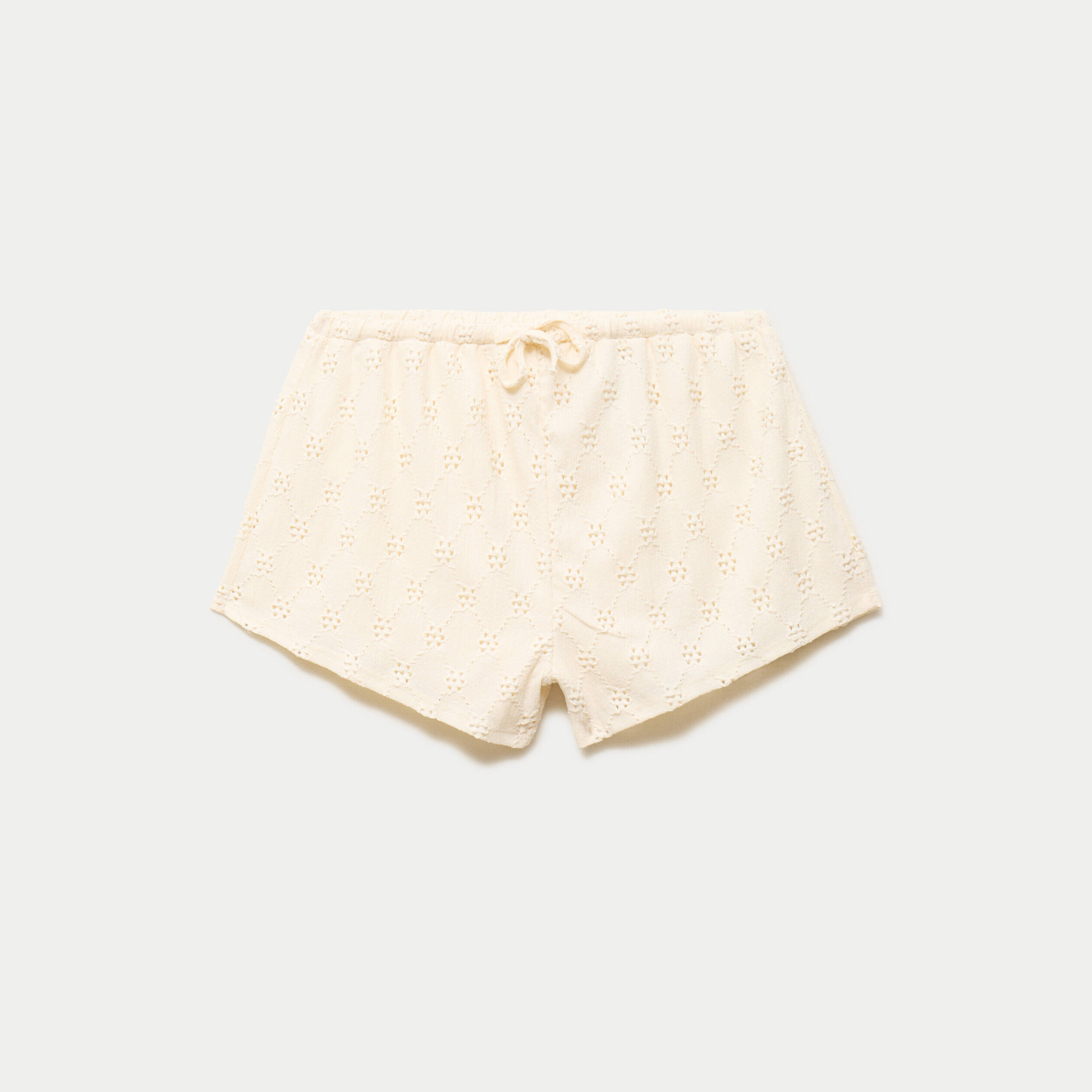 Short ajour&eacute; ecru femme