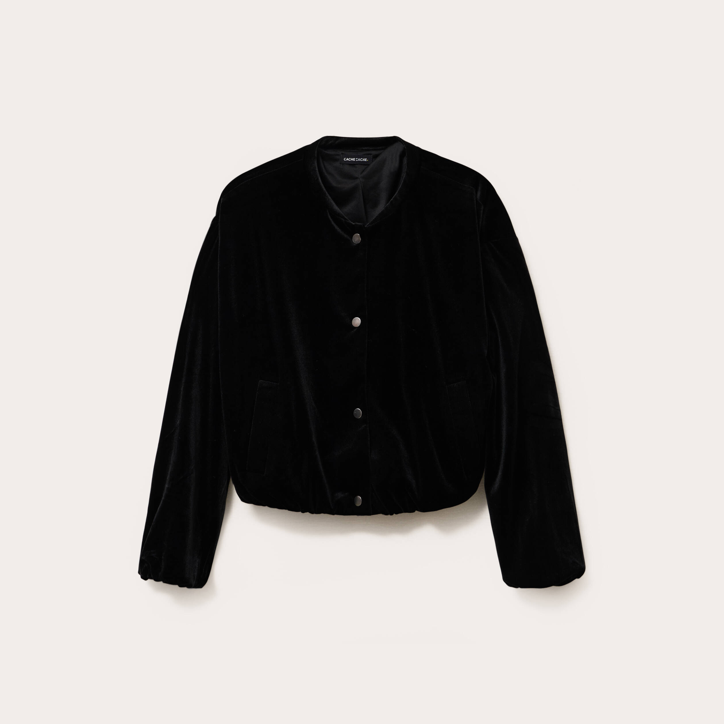 Veste teddy velours noir femme