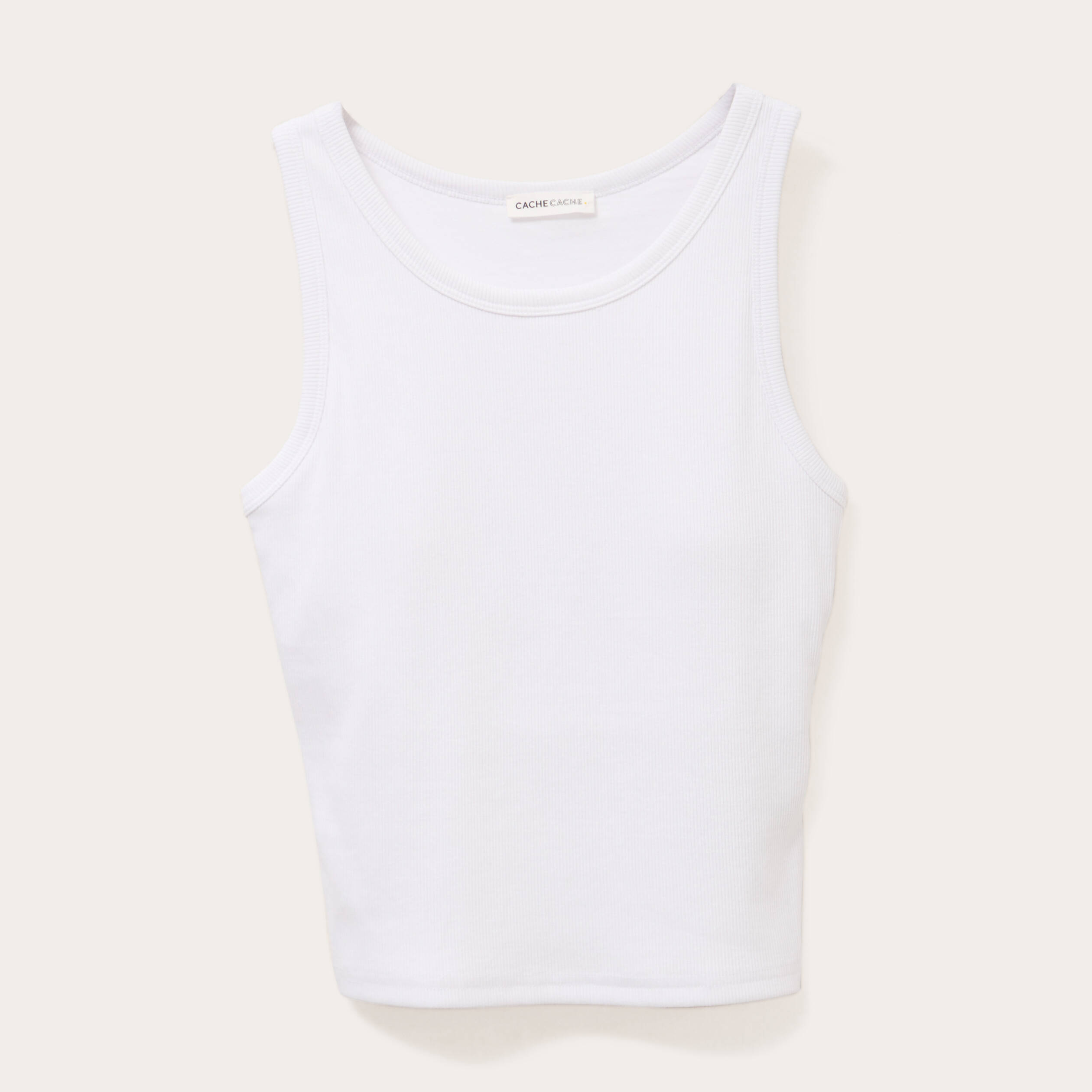 D&eacute;bardeur c&ocirc;tel&eacute; avec brassi&egrave;re int&eacute;gr&eacute;e blanc femme