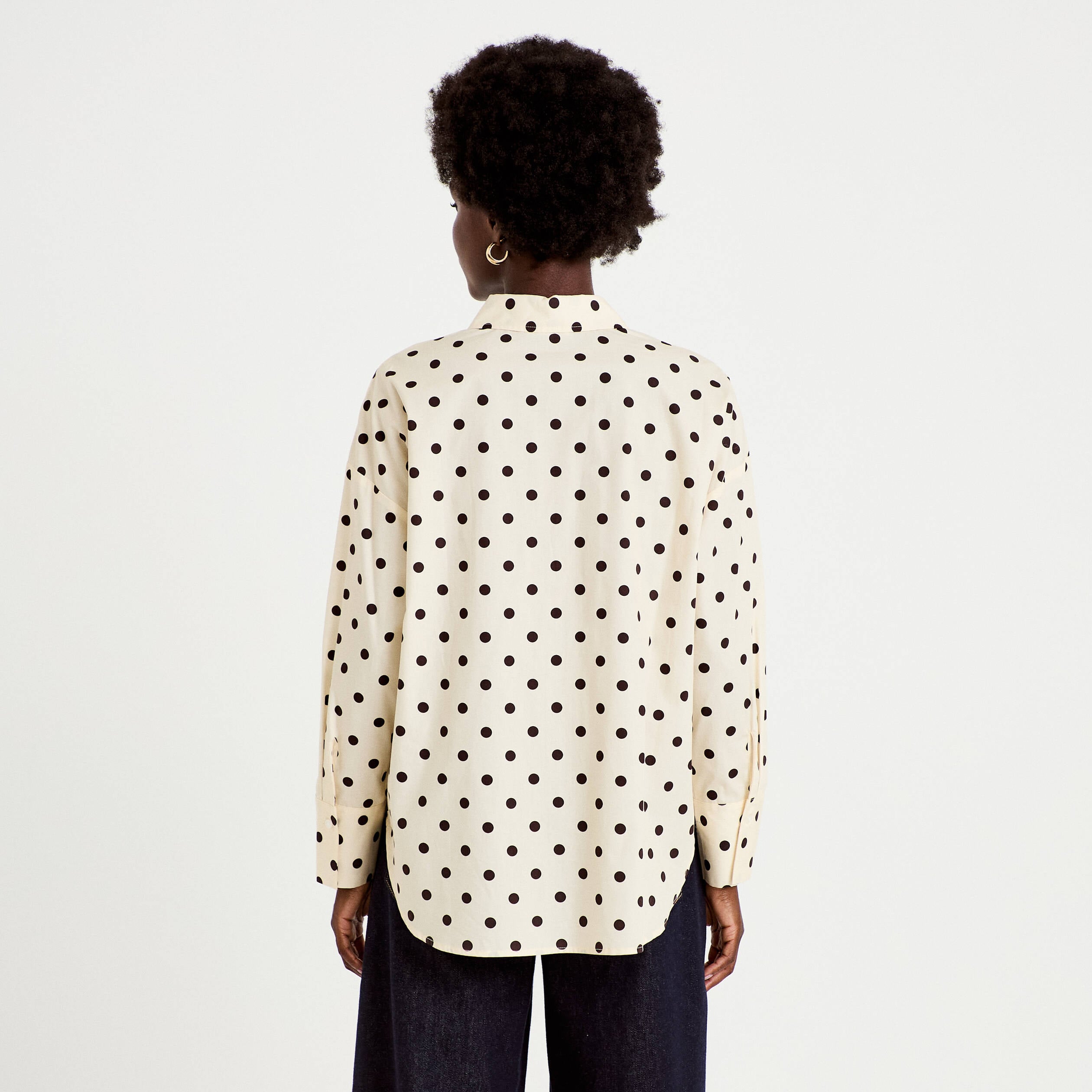 Chemise oversize manches longues blanc femme