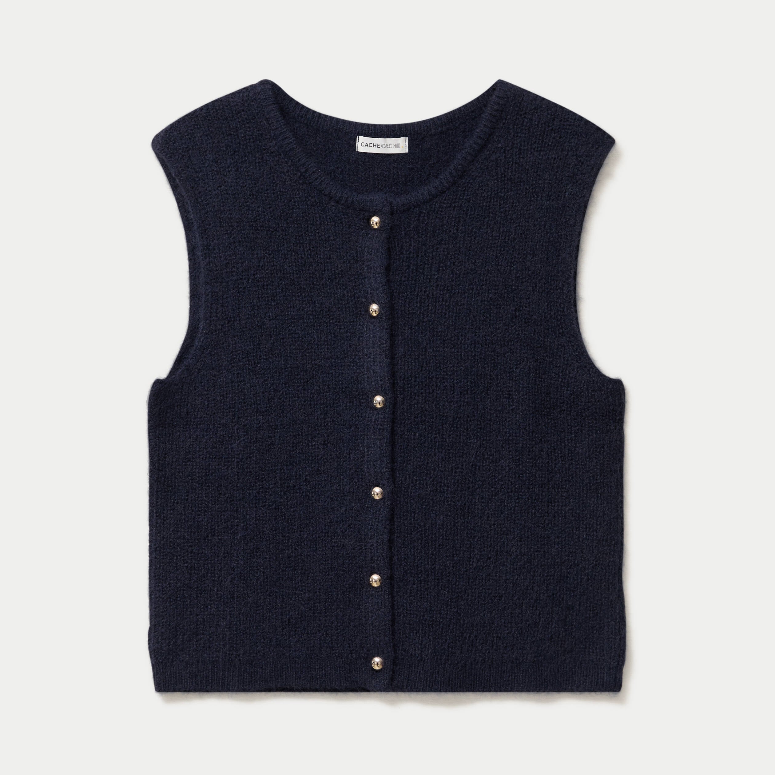 Gilet sans manches bleu marine femme