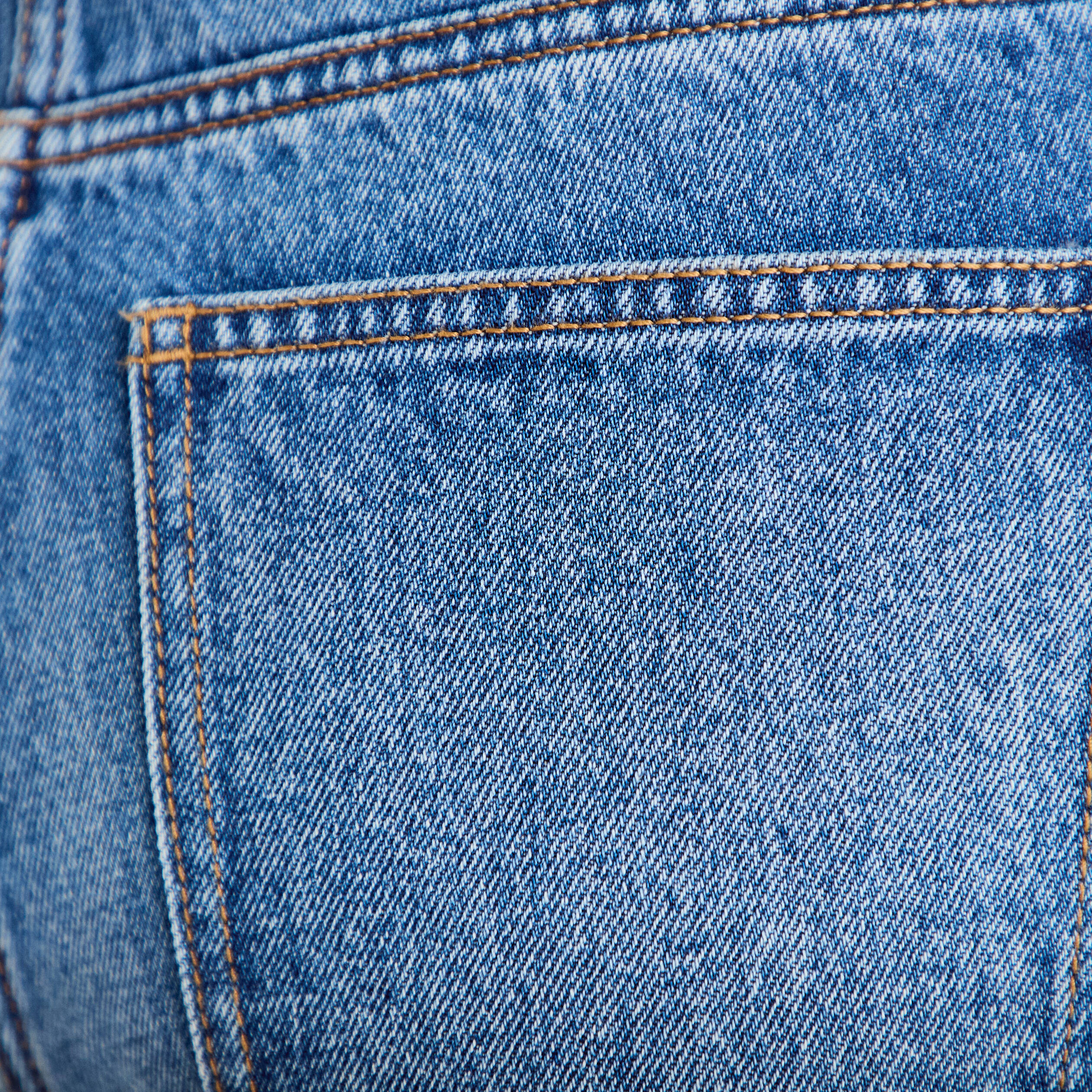 Jeans droit &agrave; revers denim double stone femme
