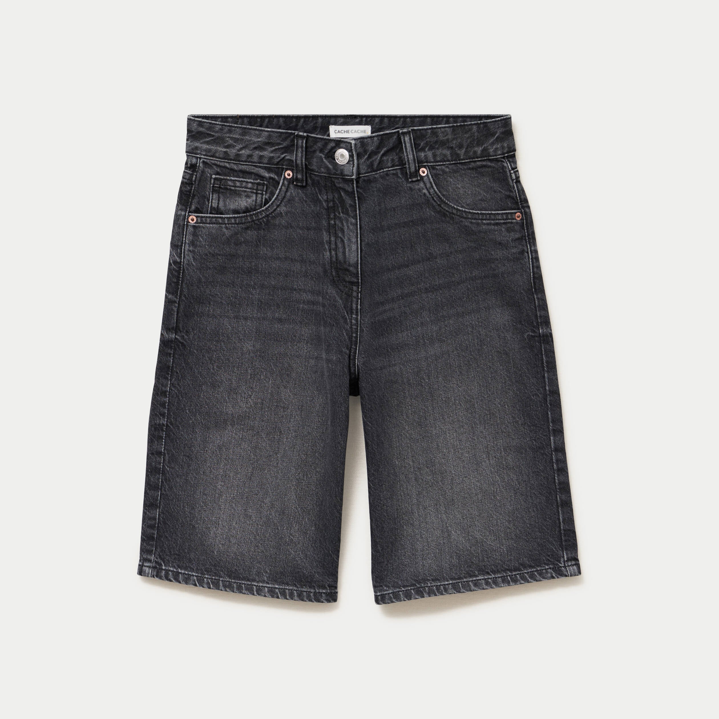 Bermuda en jean denim noir femme