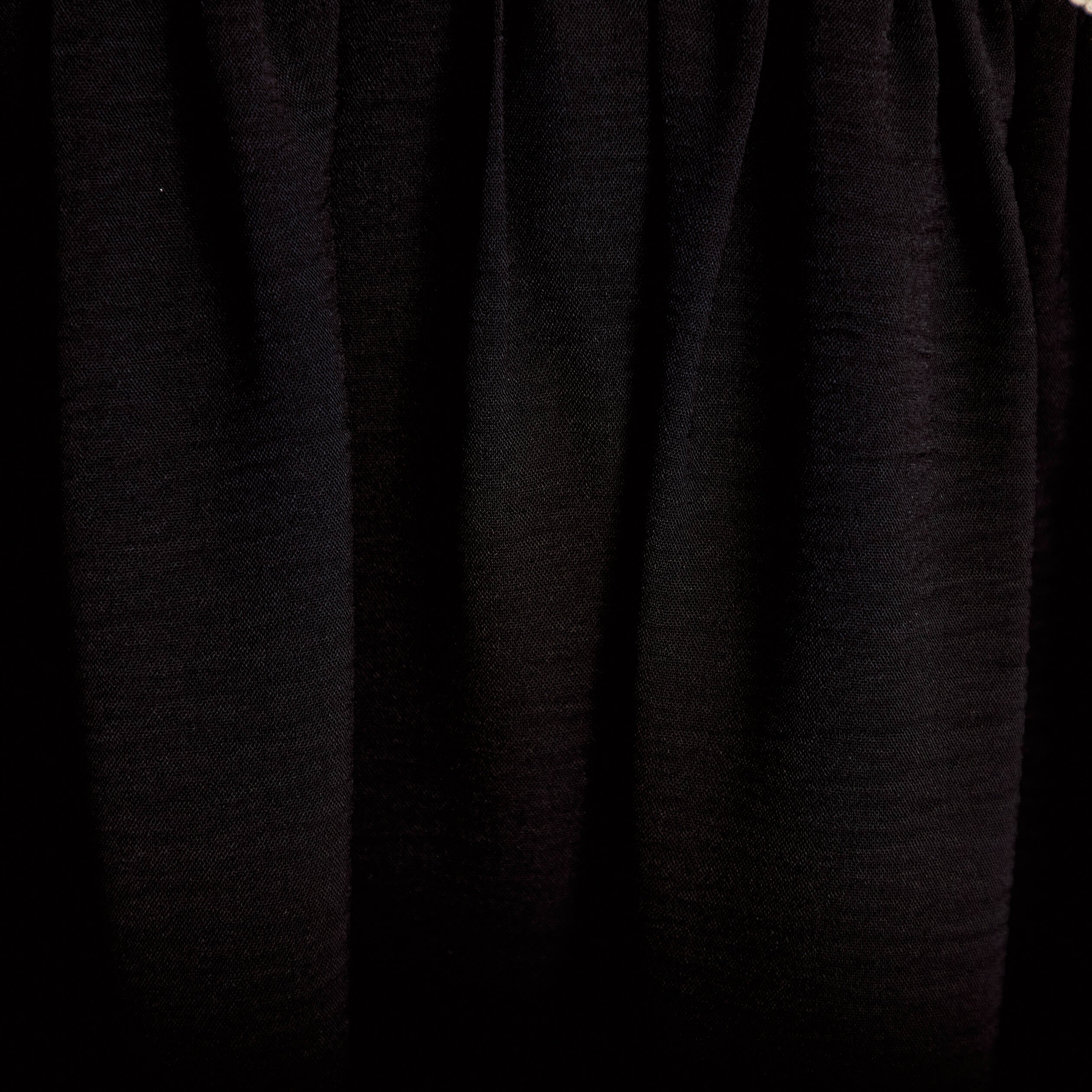 Robe droite courte col v manches 3/4 noir femme