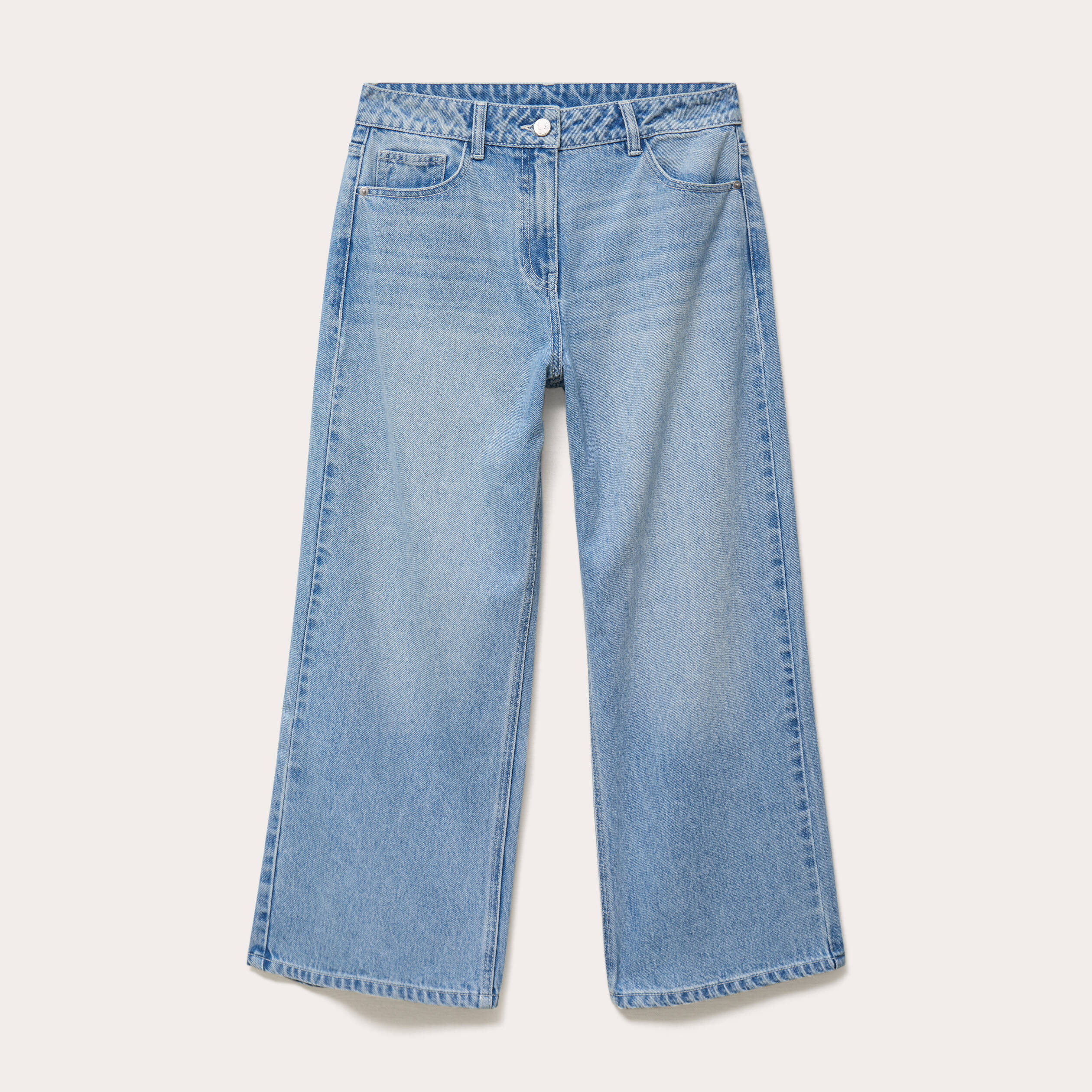 Jean wide leg cropped Bridgerton denim triple stone femme