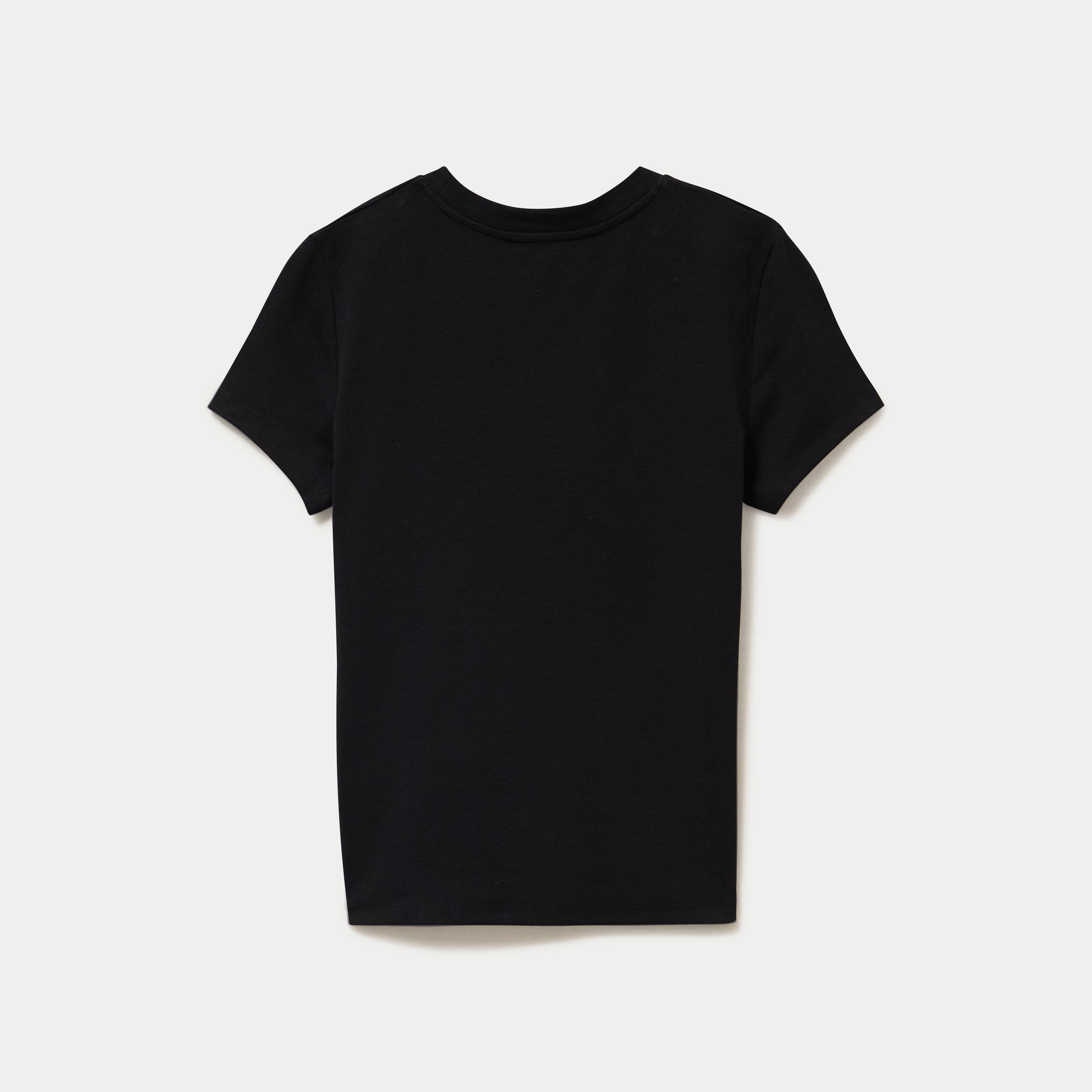 Top ajust&eacute; col rond manches courtes noir femme