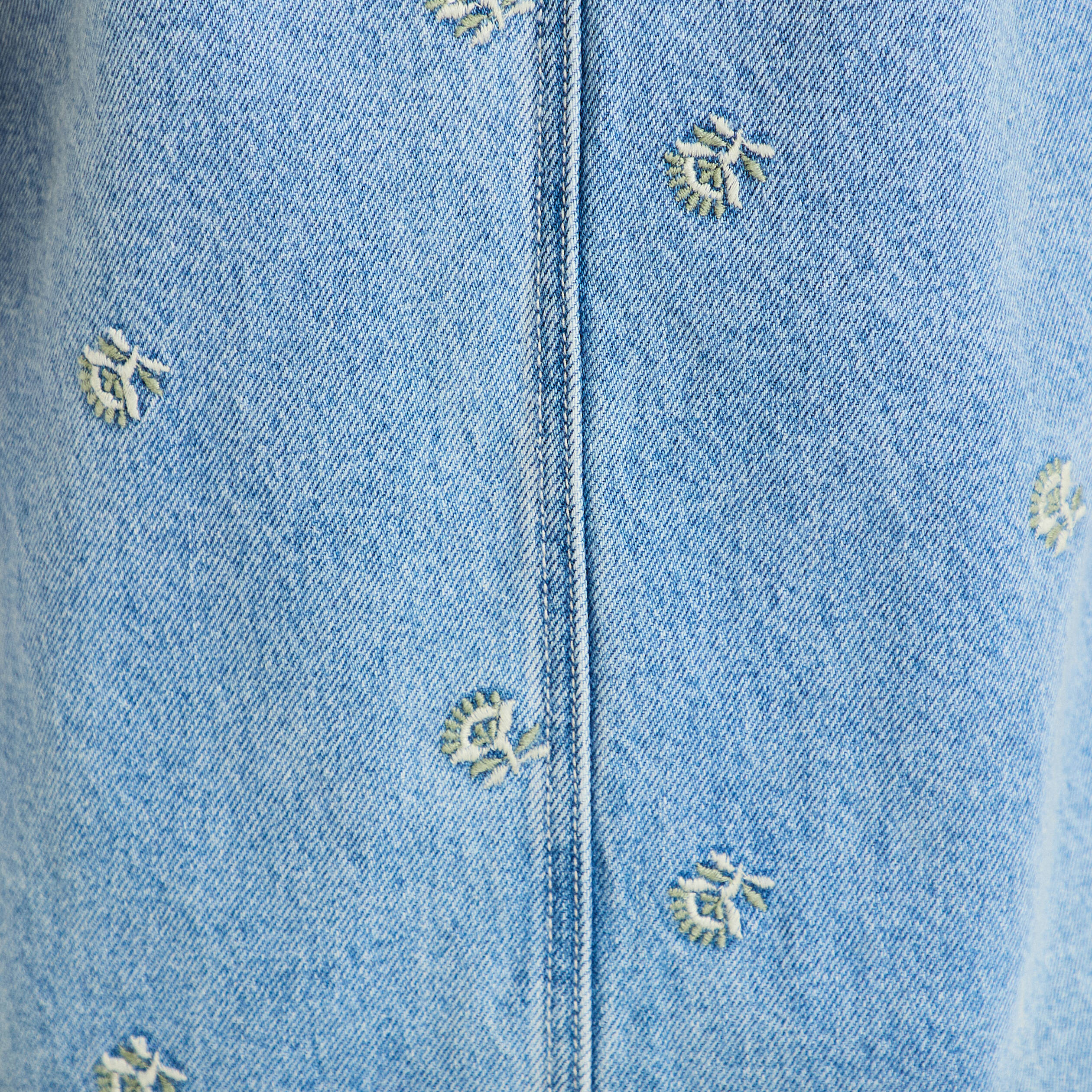Robe courte droite en jean sans manches bleu femme