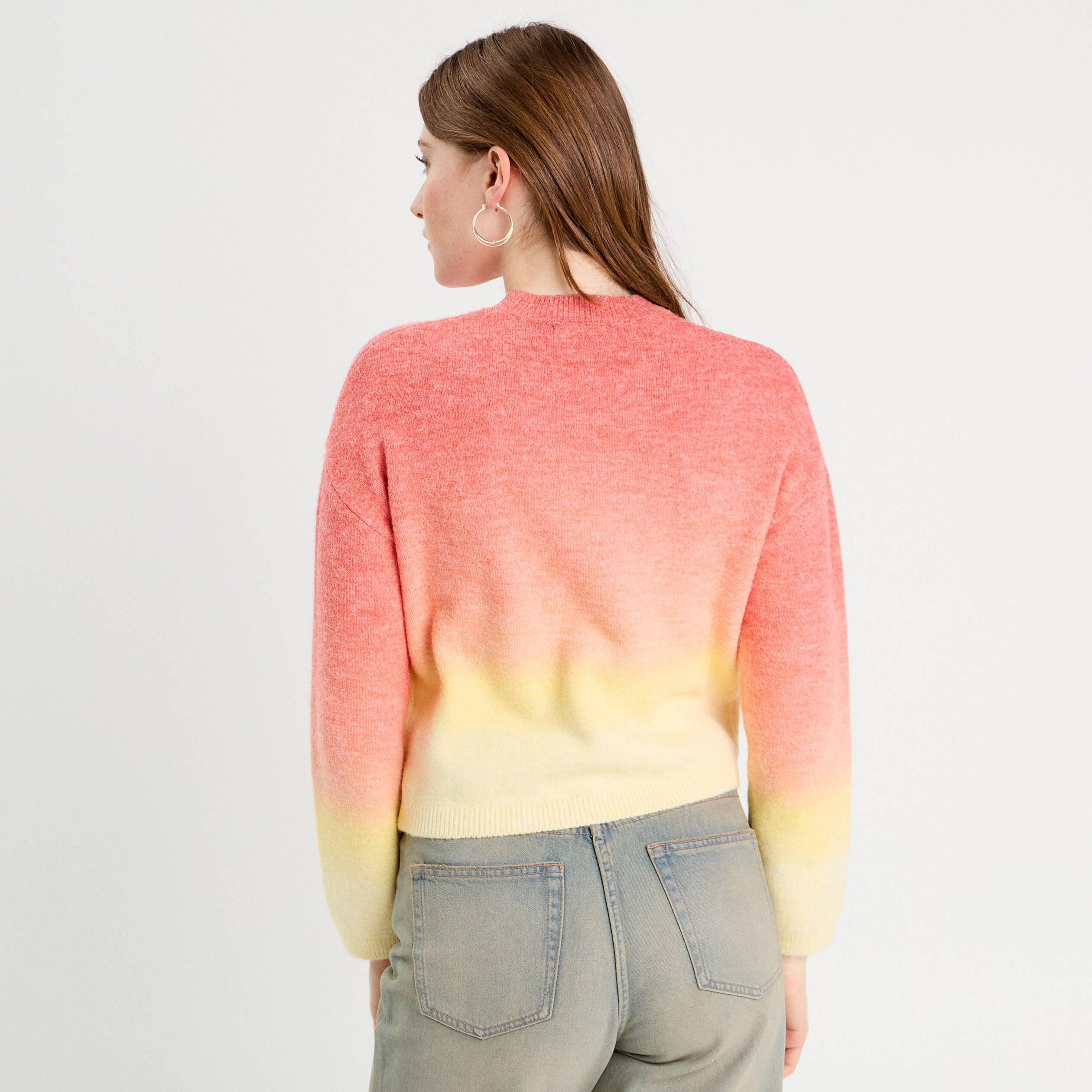 Pull manches longues rouge femme