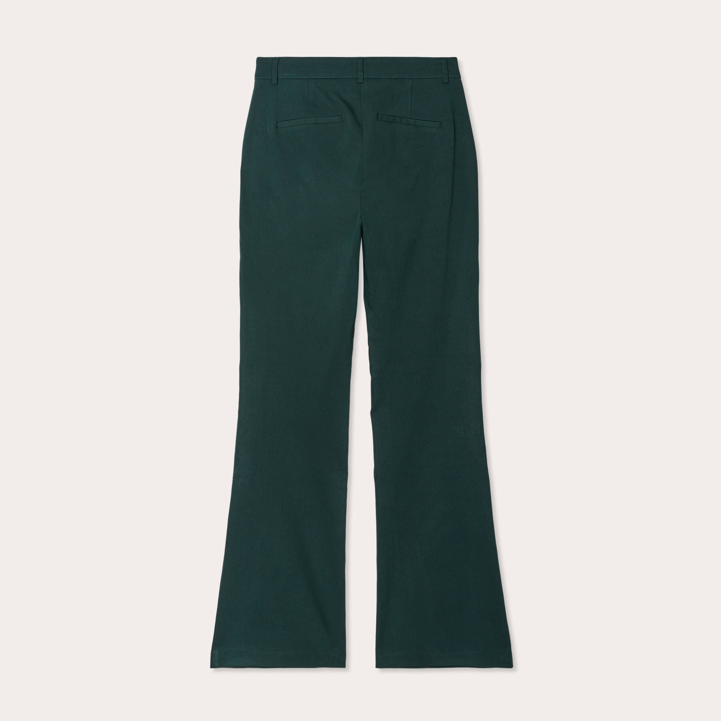 Pantalon bootcut &agrave; pont vert fonc&eacute; femme