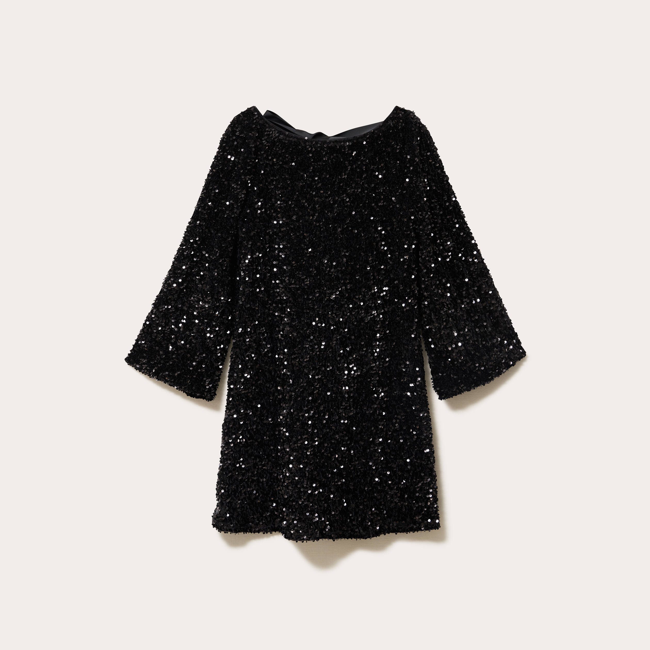 Robe &agrave; sequins dos nou&eacute; noir femme