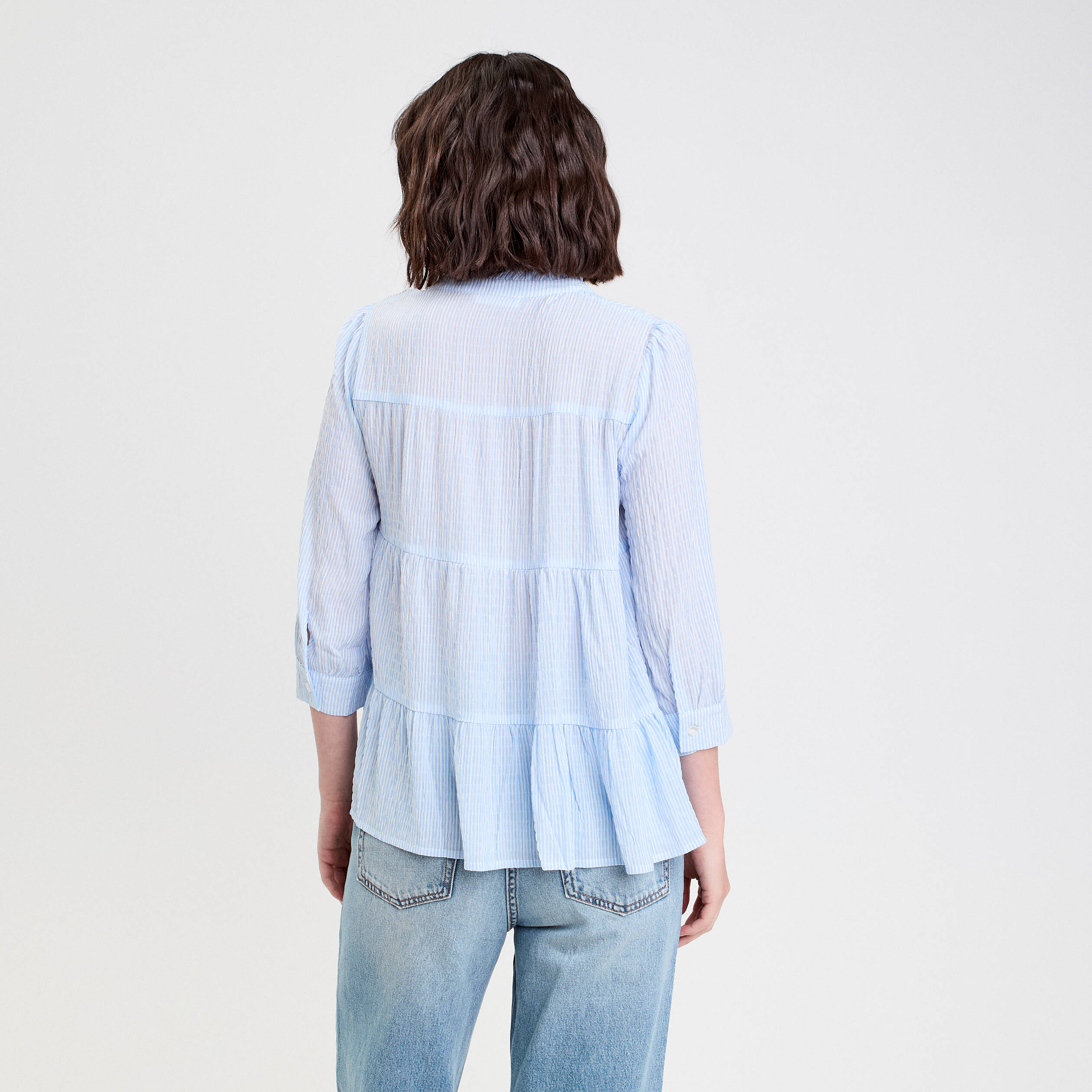 Blouse manches 3/4 beige femme