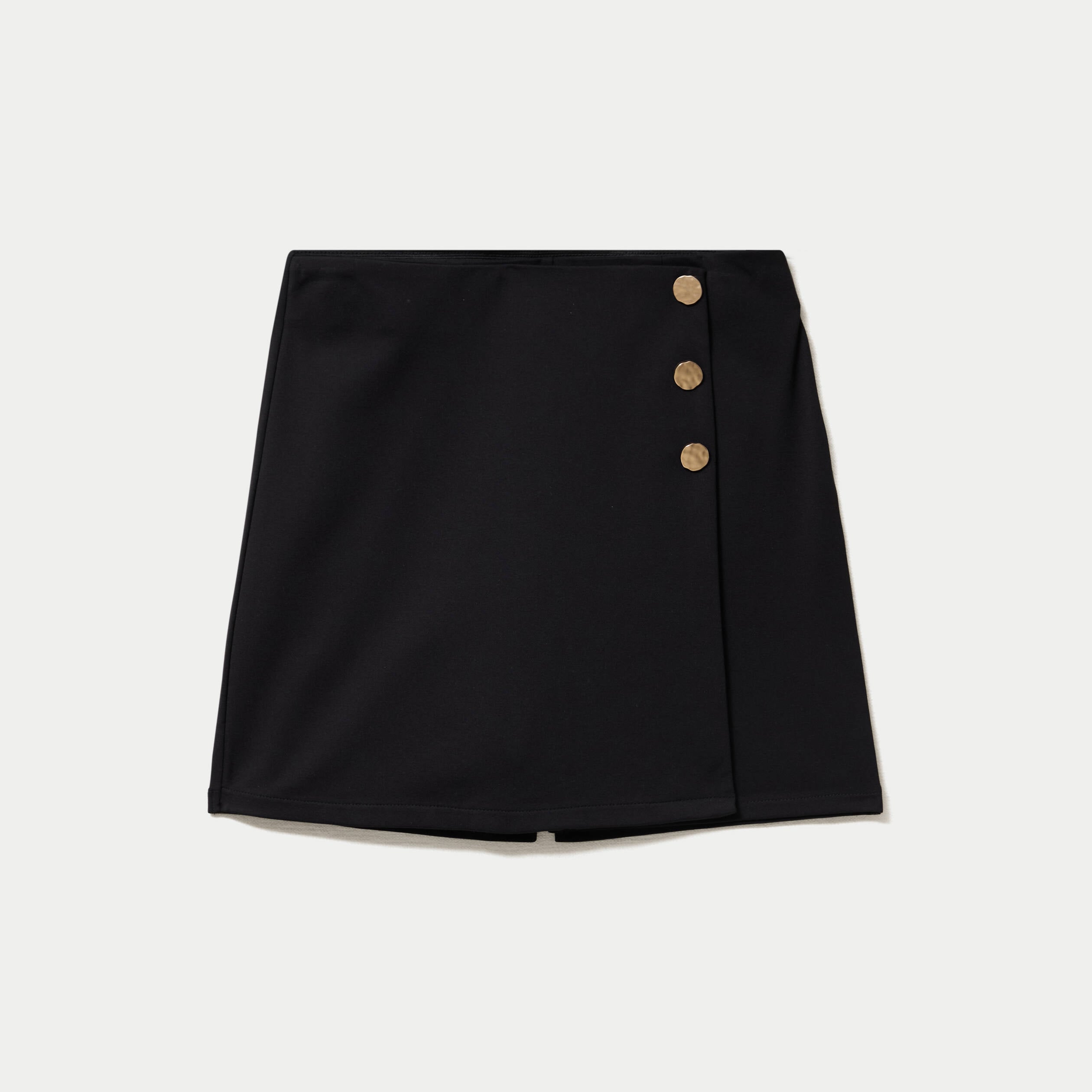 Jupe-short trap&egrave;ze en maille noir femme