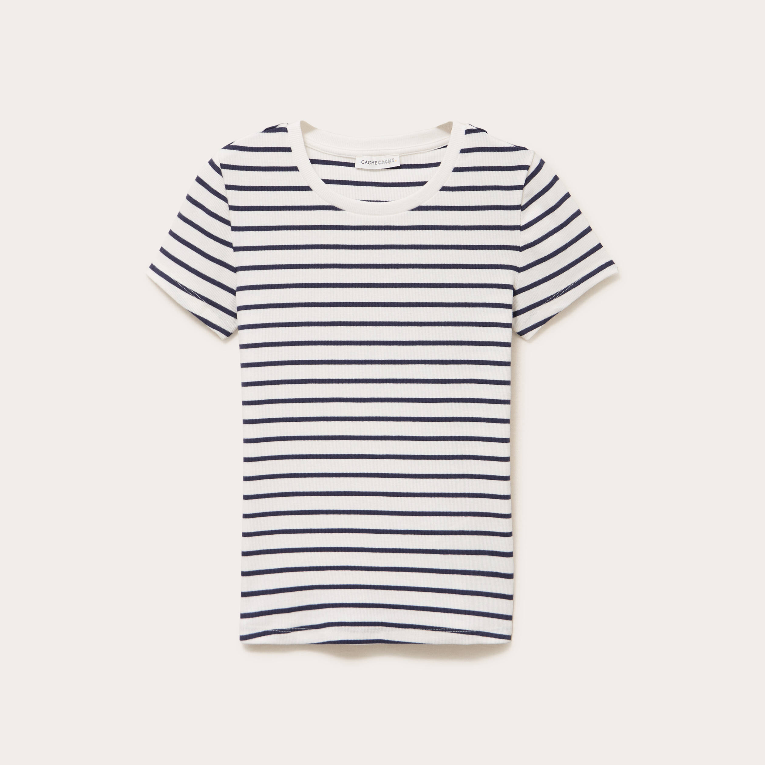 T-shirt c&ocirc;tel&eacute; ajust&eacute; blanc femme