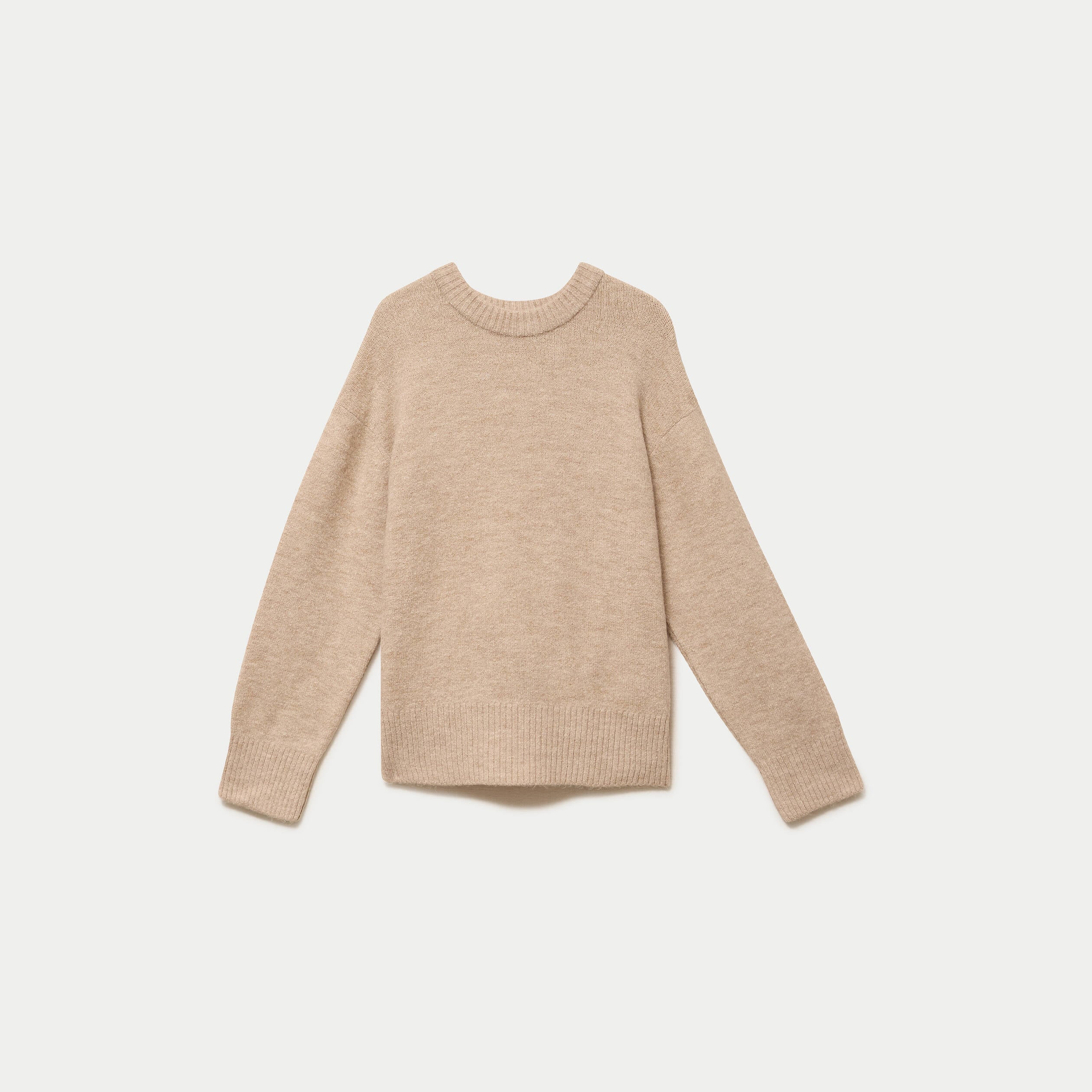 Pull manches longues beige femme