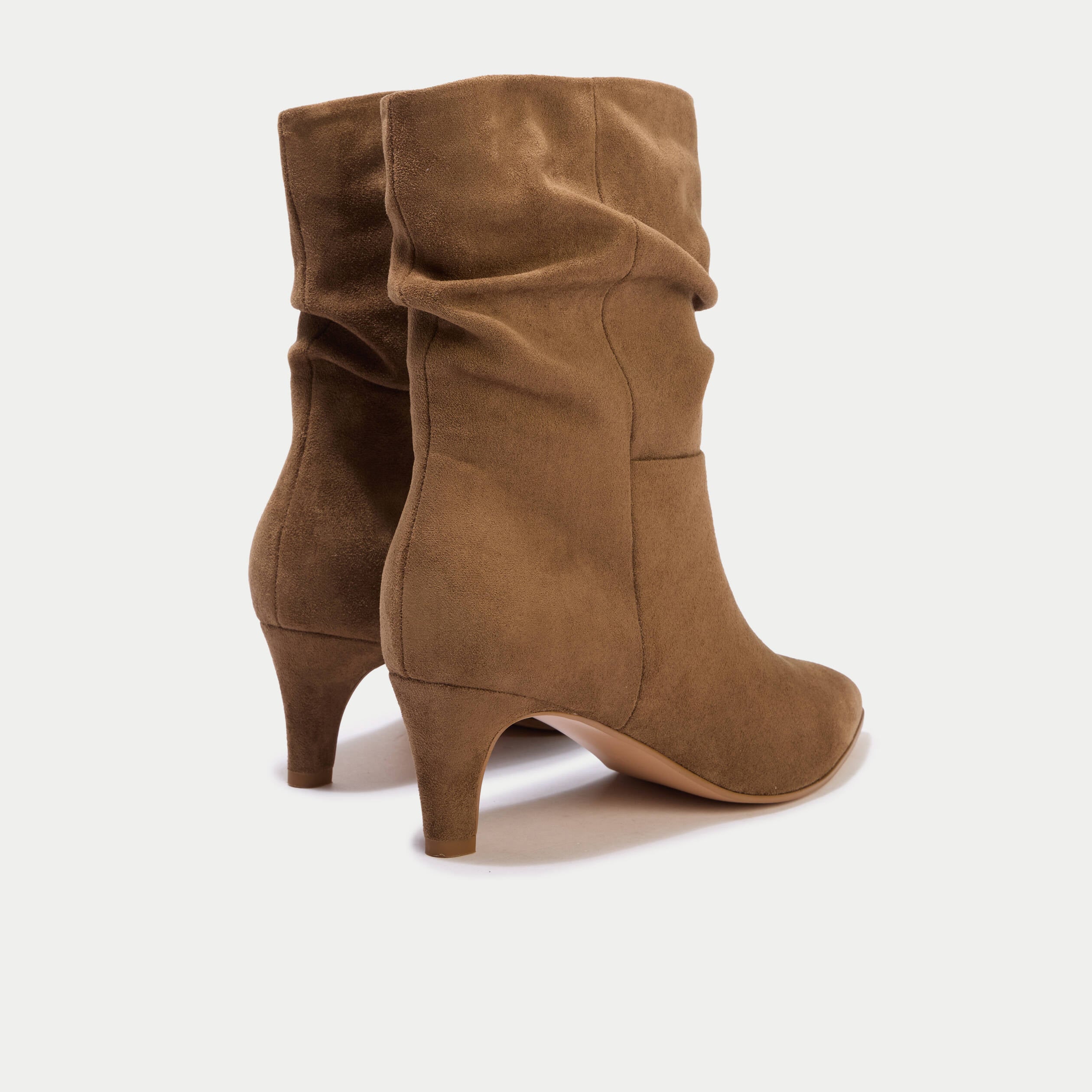 Bottines aspect daim camel femme