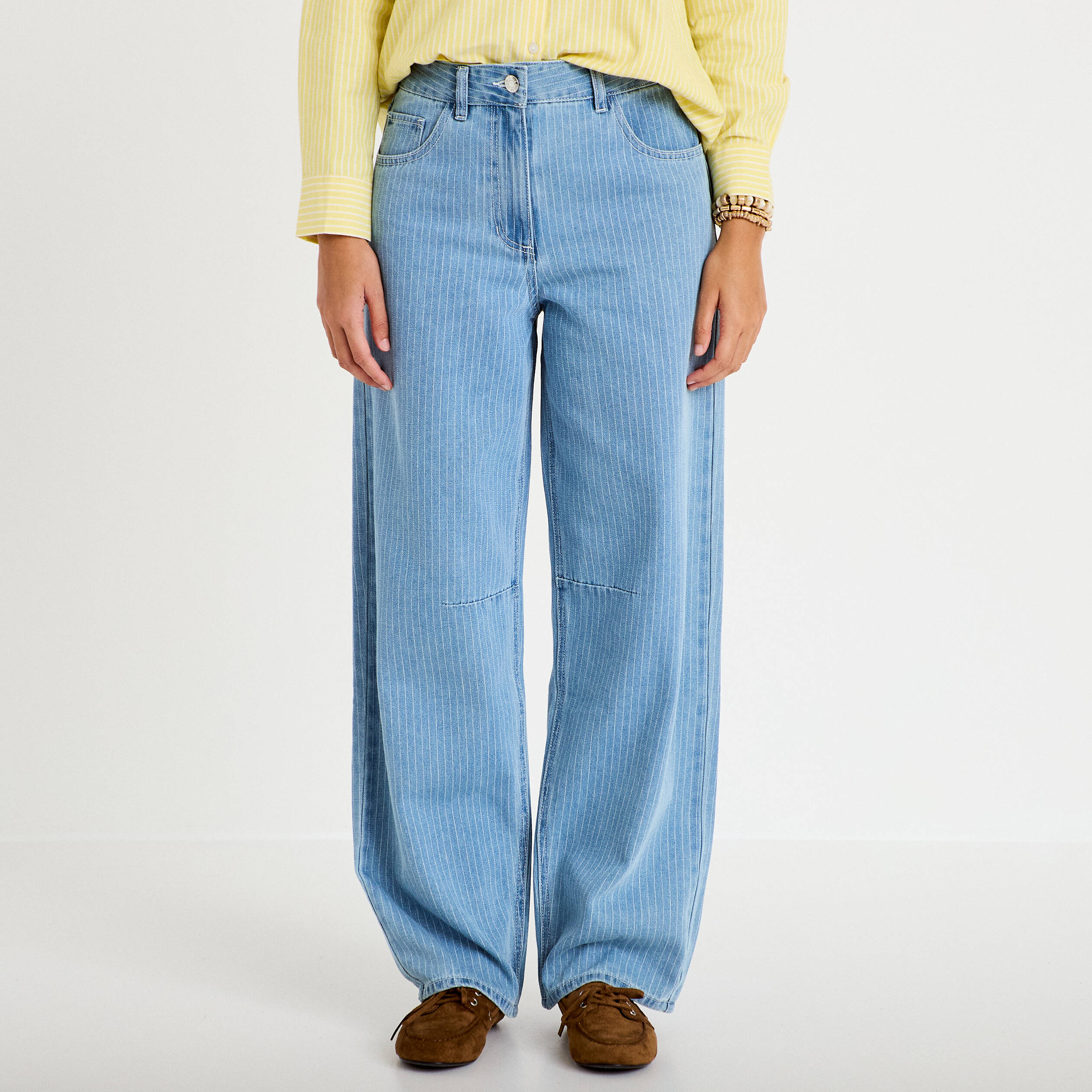 Jeans barrel bleu femme