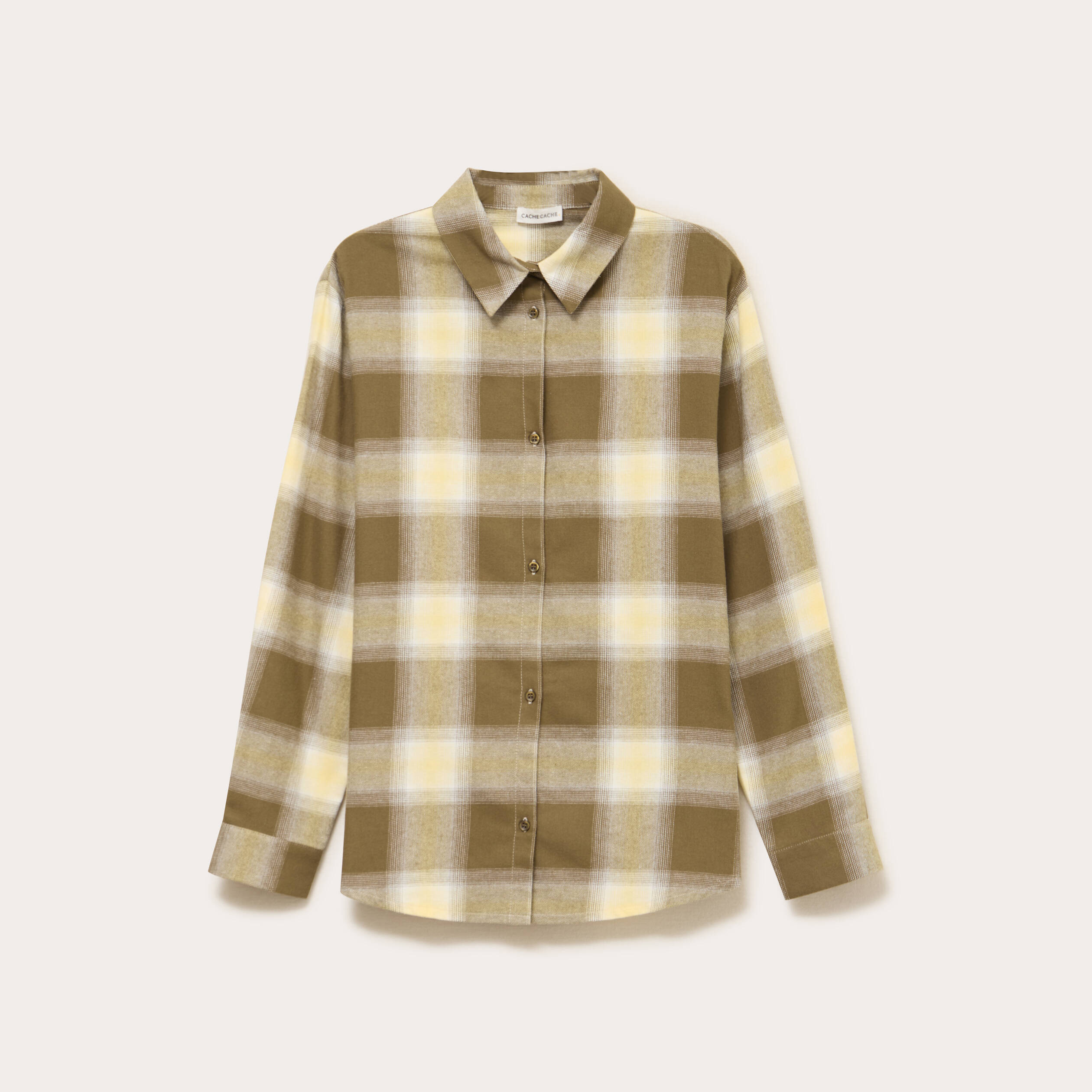 Chemise oversize manches longues vert femme