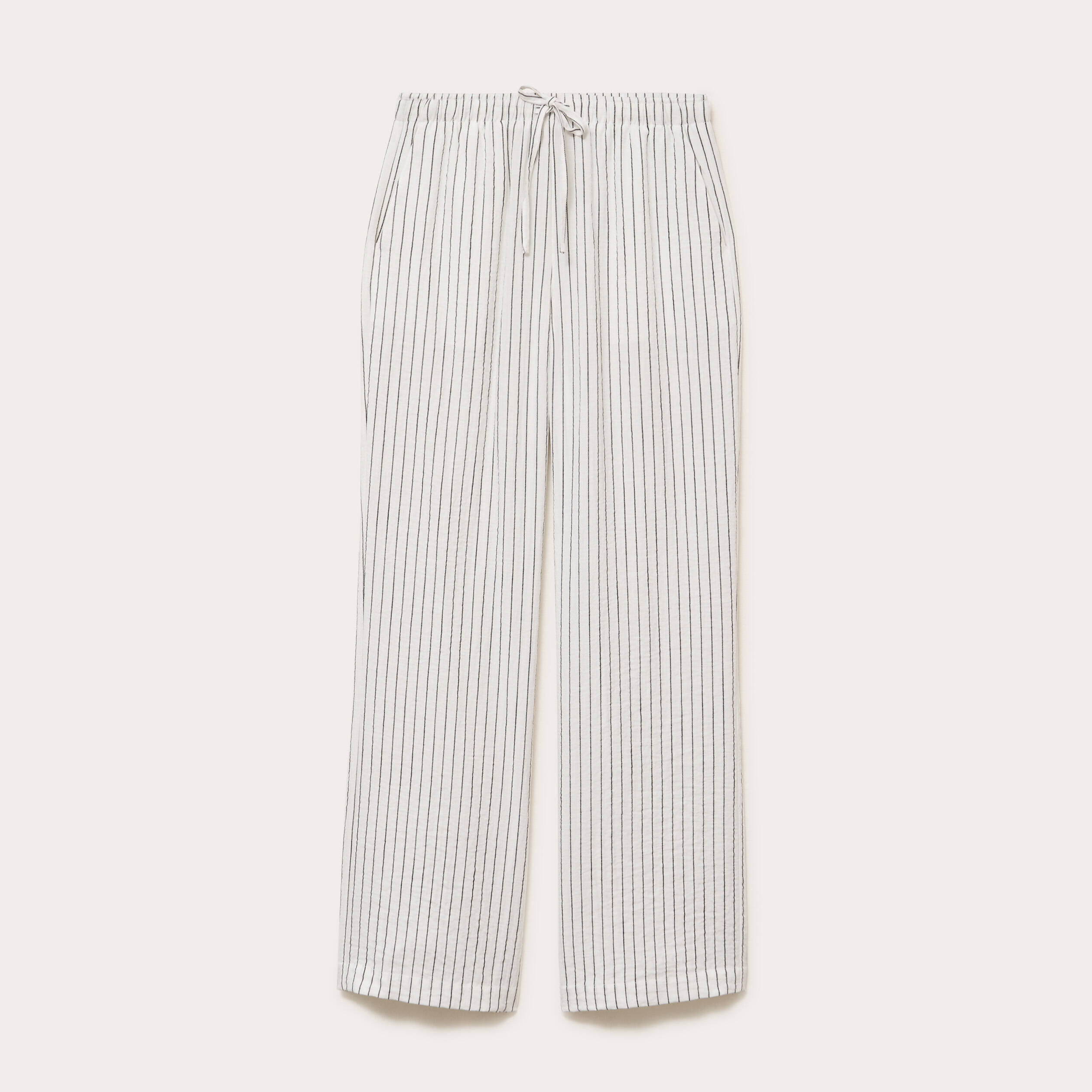 Pantalon large taille standard blanc femme