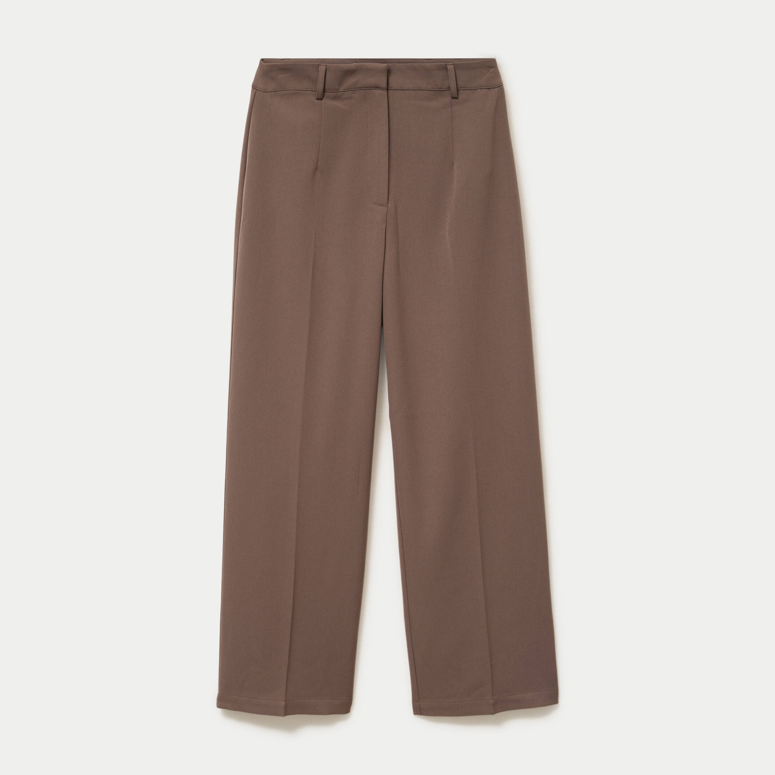 Pantalon large ventre plat taupe femme