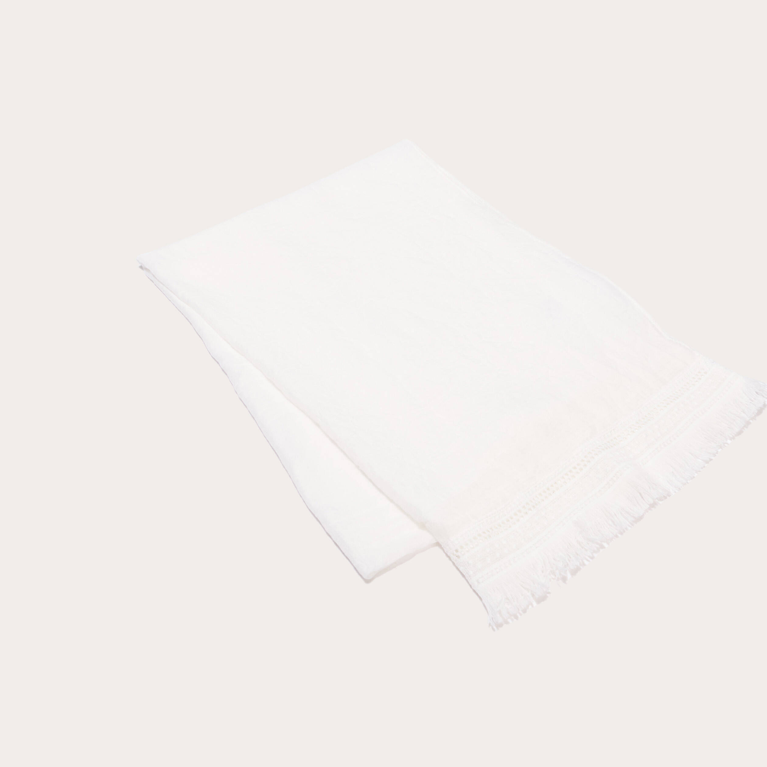 Foulard avec franges blanc femme