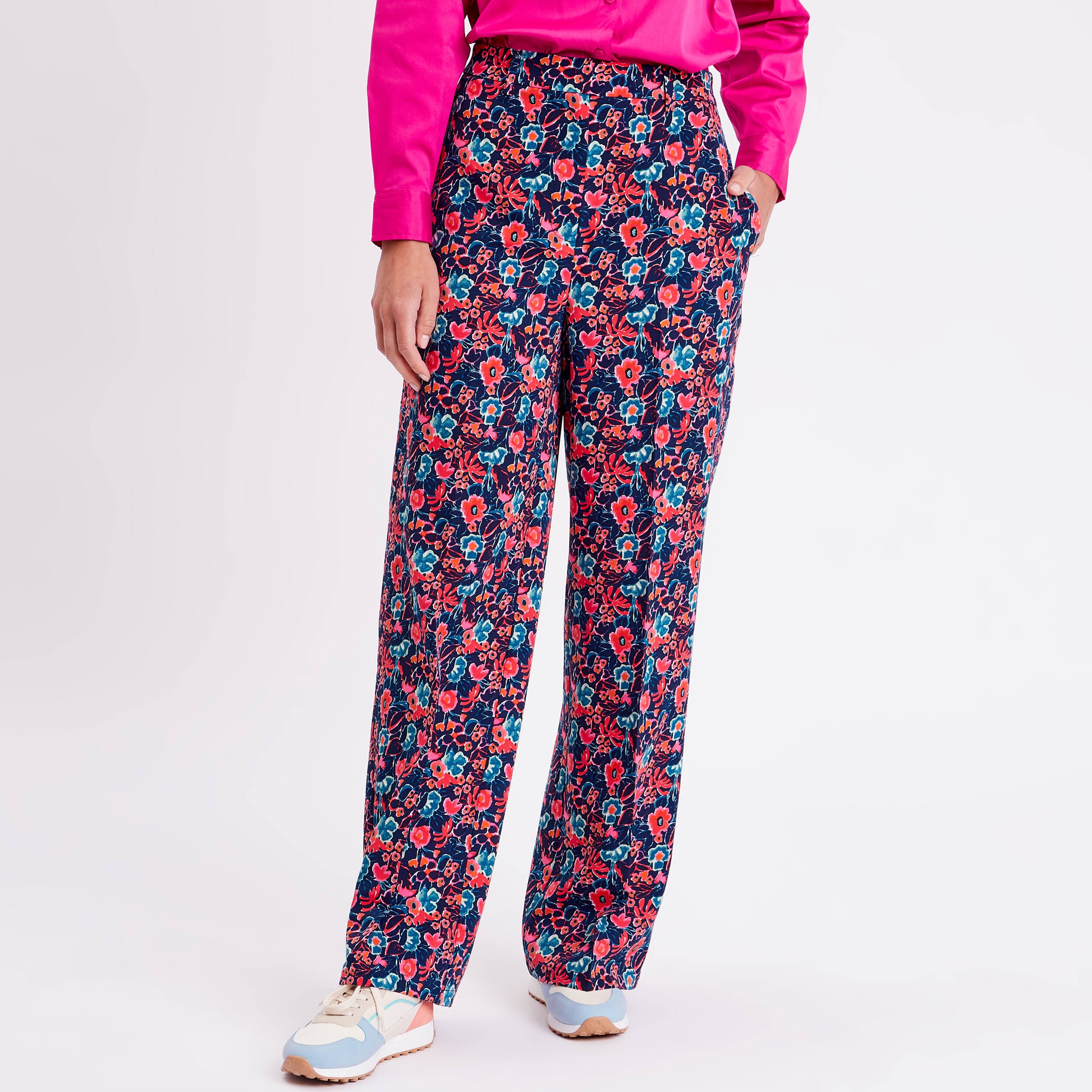 Pantalon Femme Léger En Lin Et Coton - Coupe Large, Fermeture Boutons, Confort Détente été Ou Maison - 4
