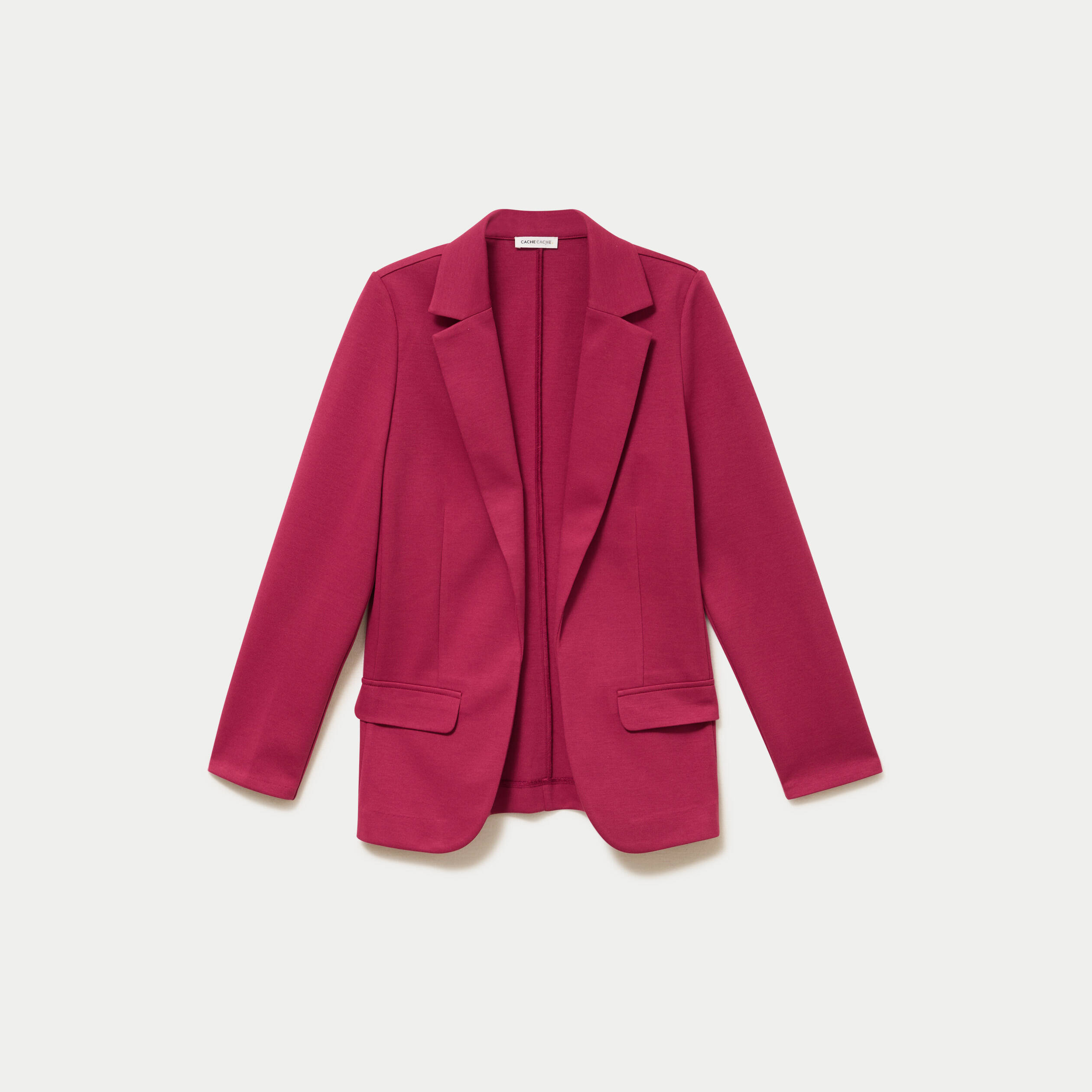 Veste blazer cintr&eacute;e rouge femme