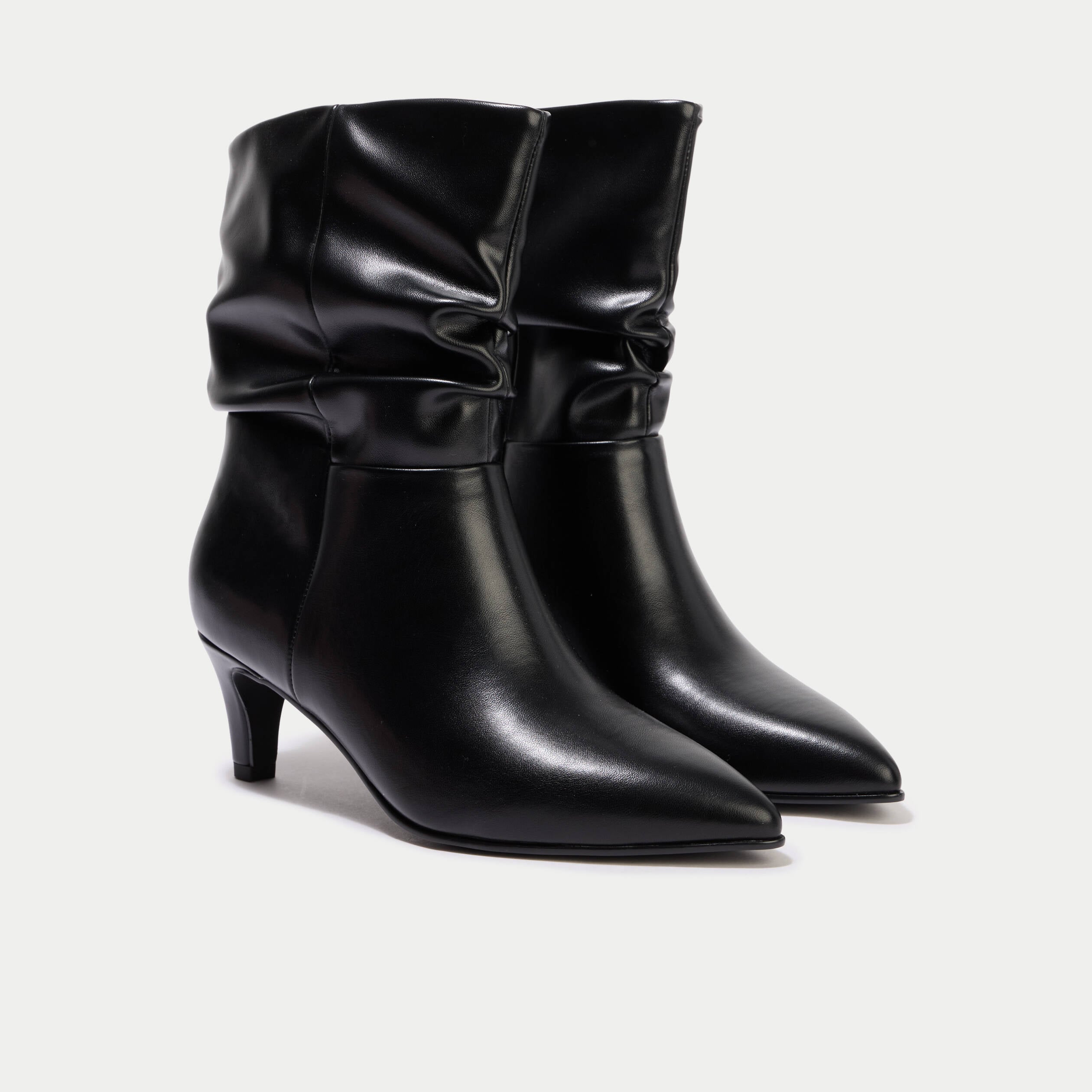 Bottes aspect daim noir femme