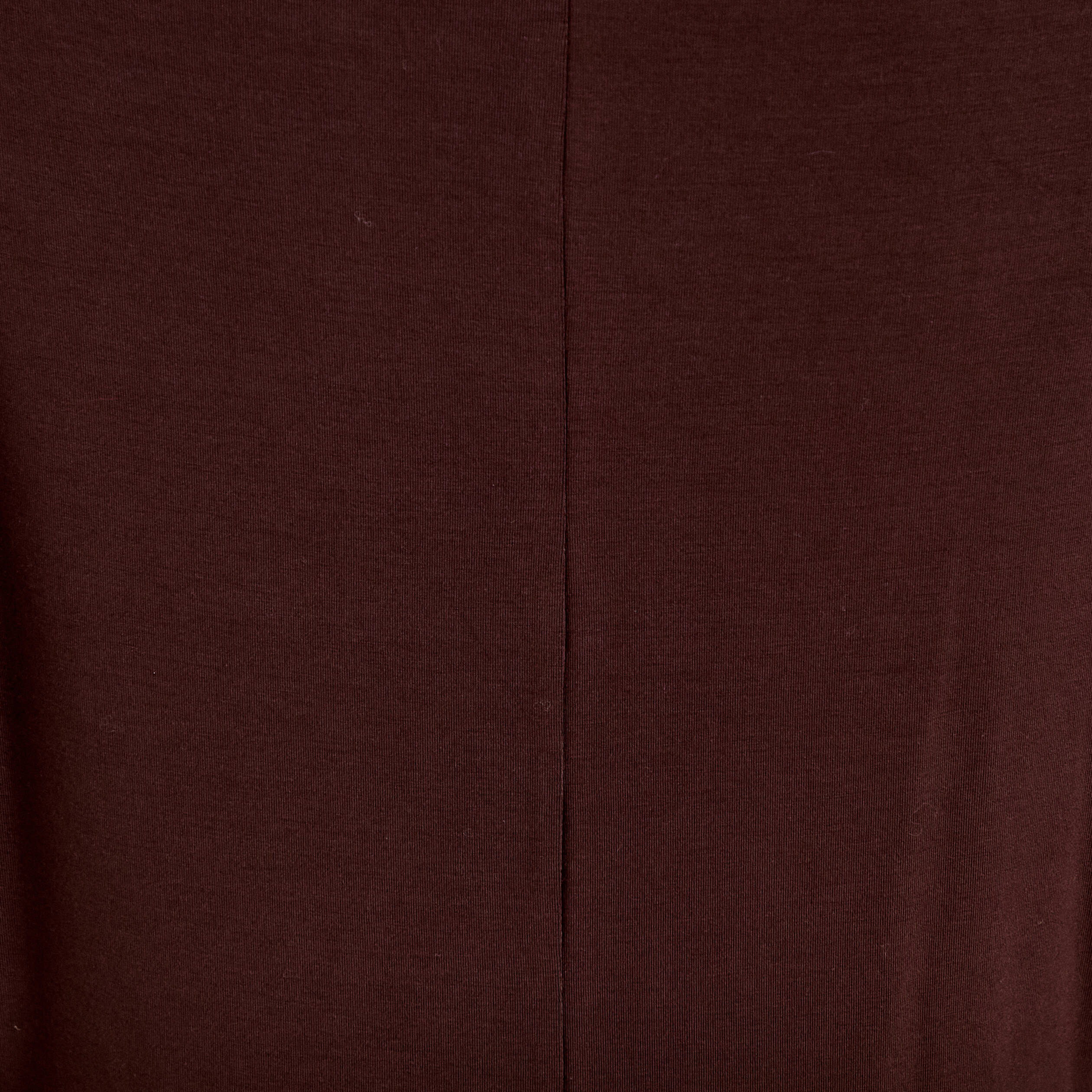 T-shirt col bateau manches longues marron fonc&eacute; femme