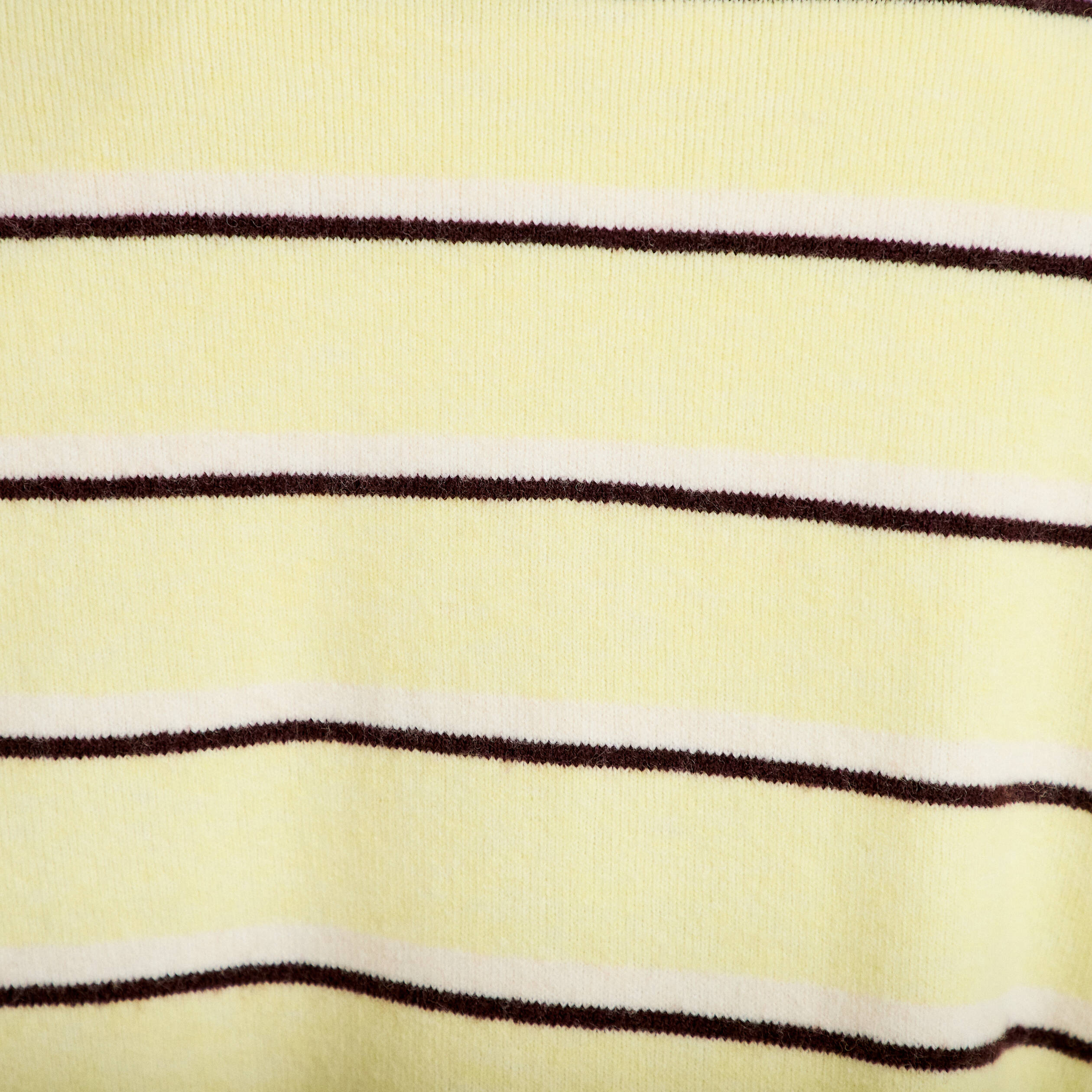 Polo manches longues col chemise jaune clair femme