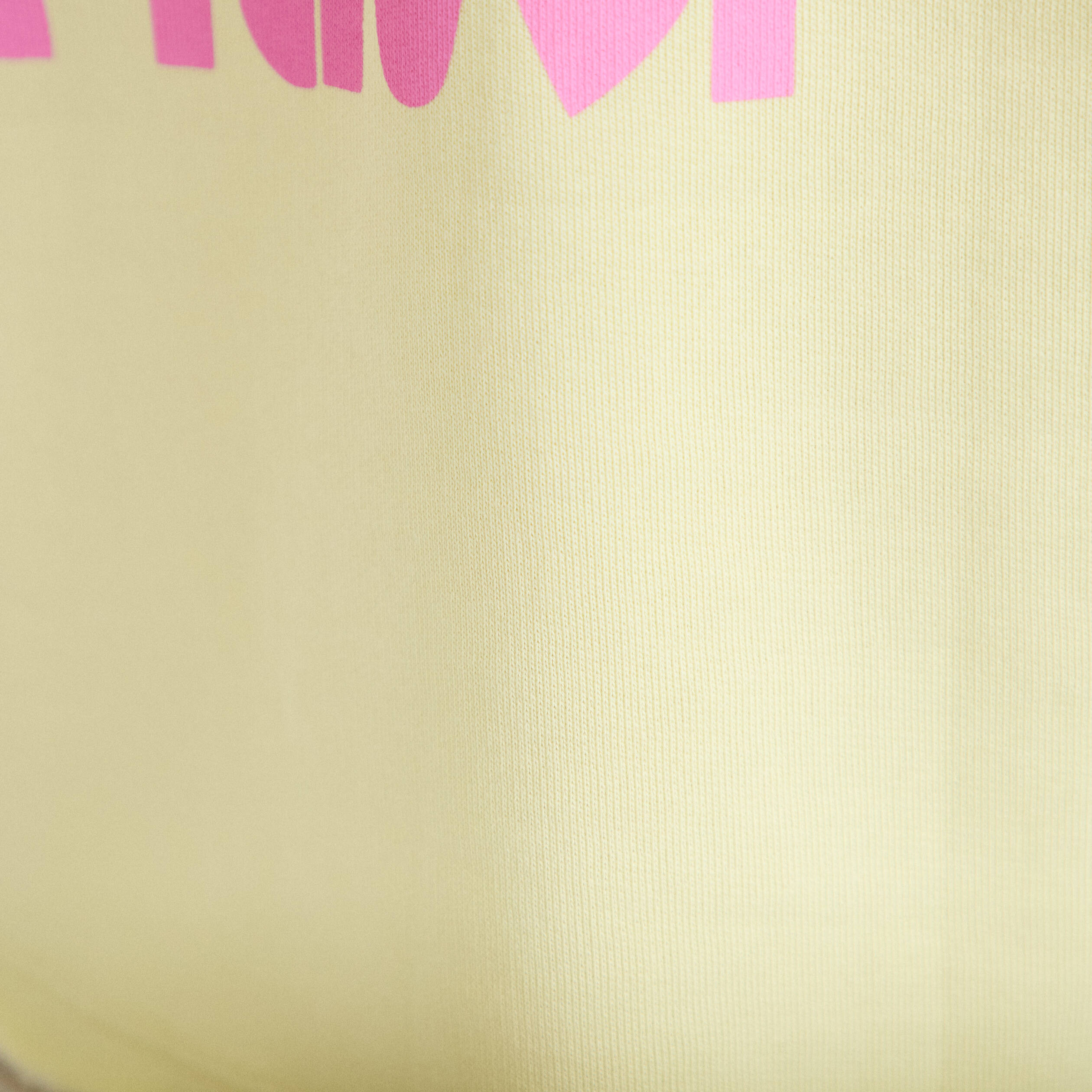Sweat oversize cropped col rond jaune clair femme