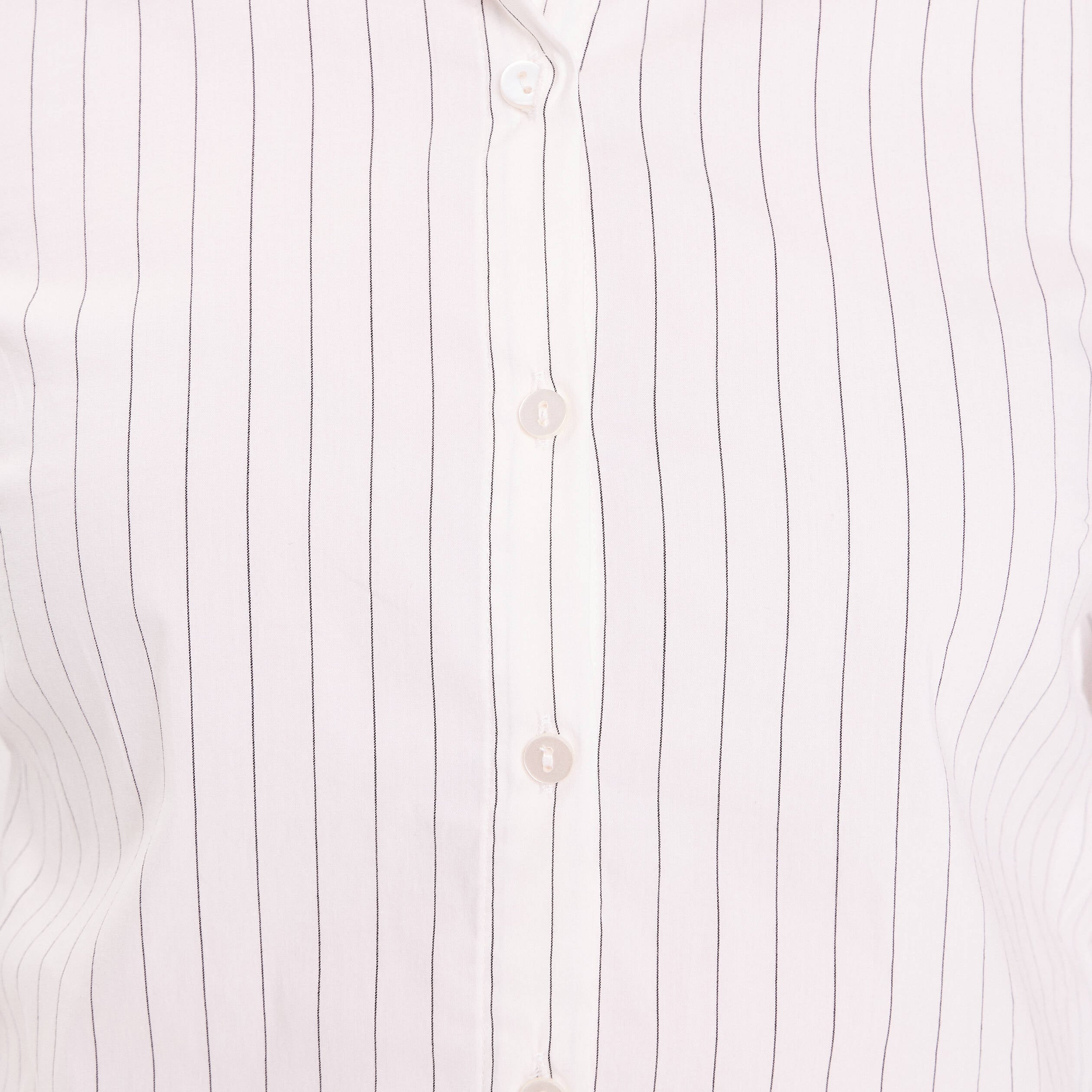 Chemise cintr&eacute;e manches longues blanc femme