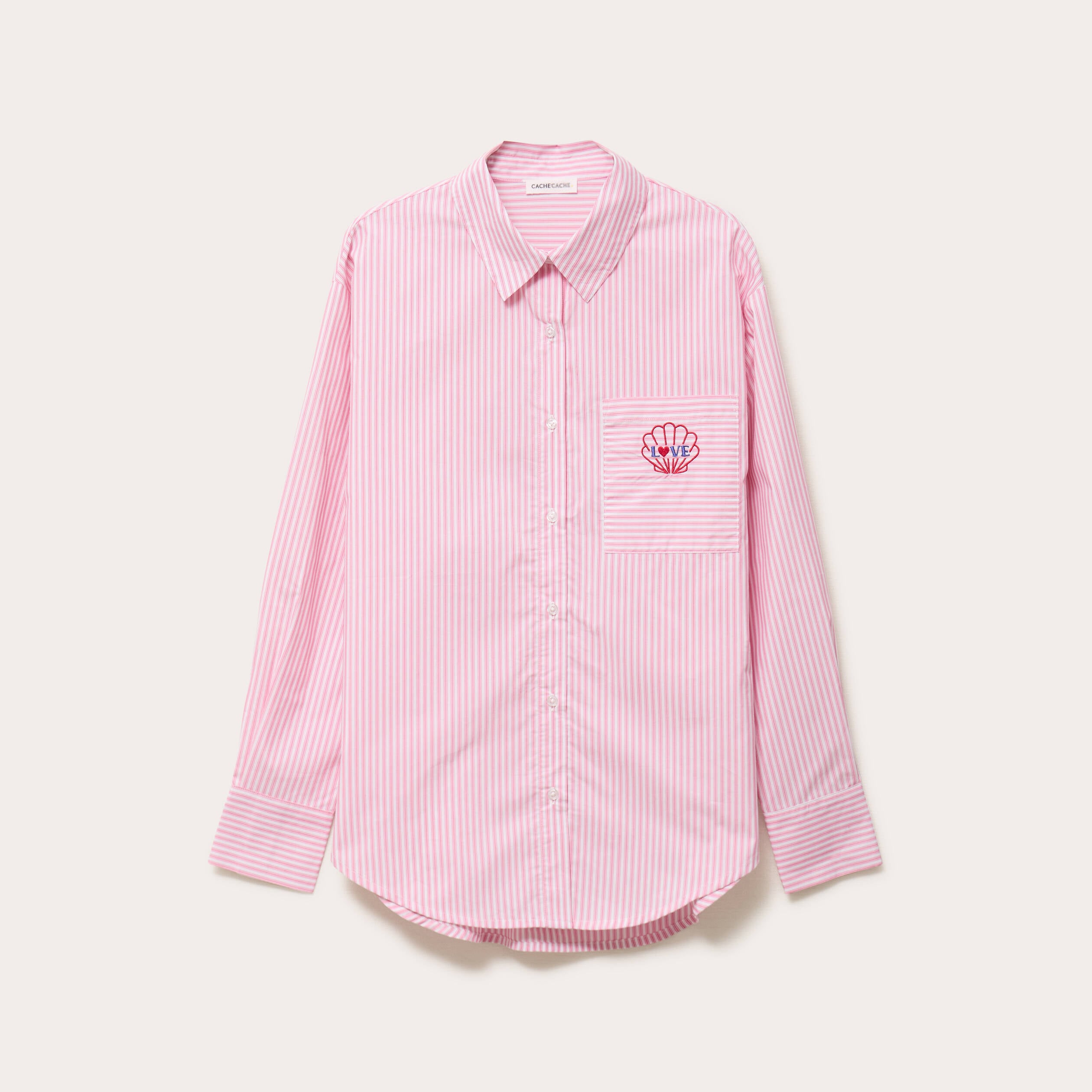 Chemise ray&eacute;e blanc femme