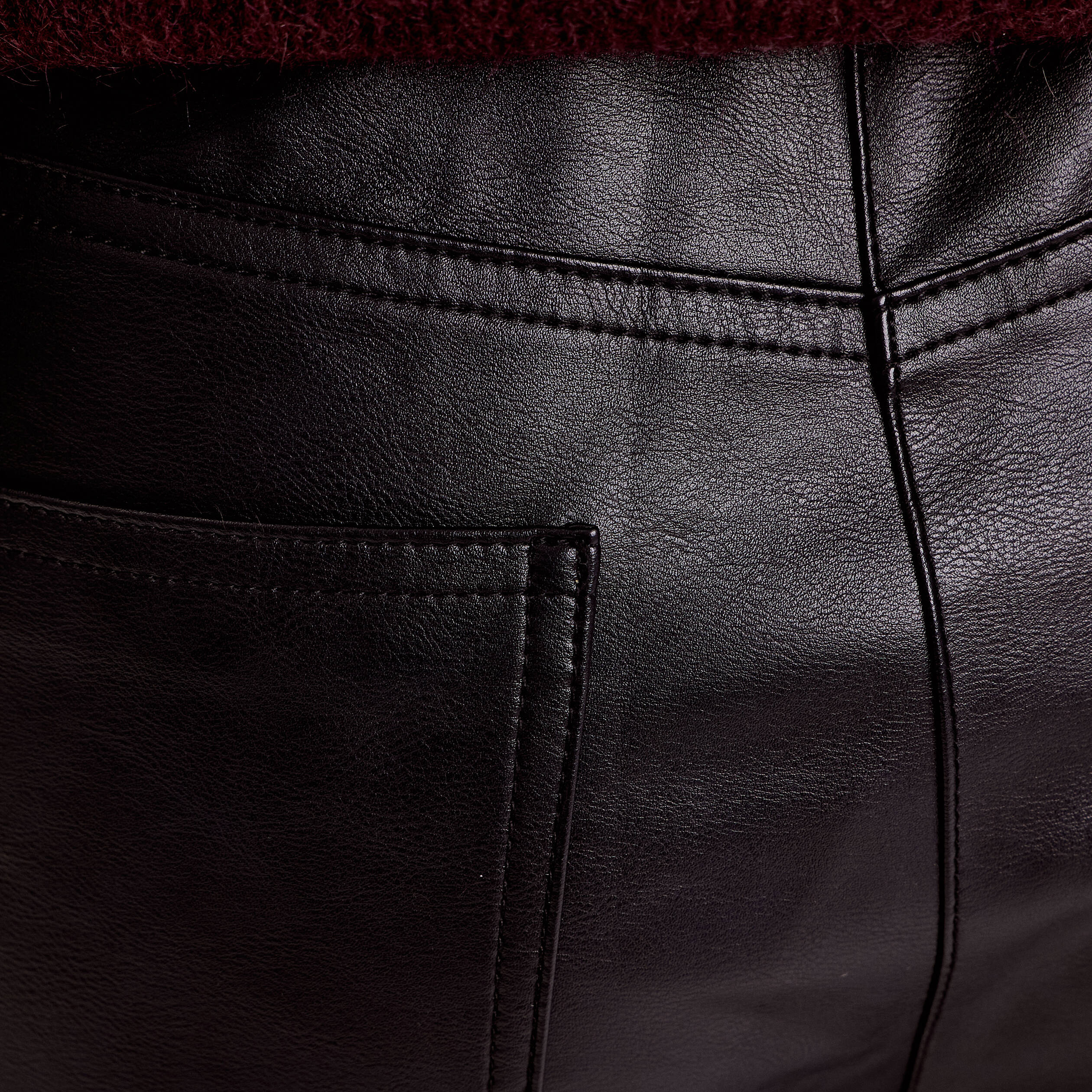 Pantalon large similicuir noir femme