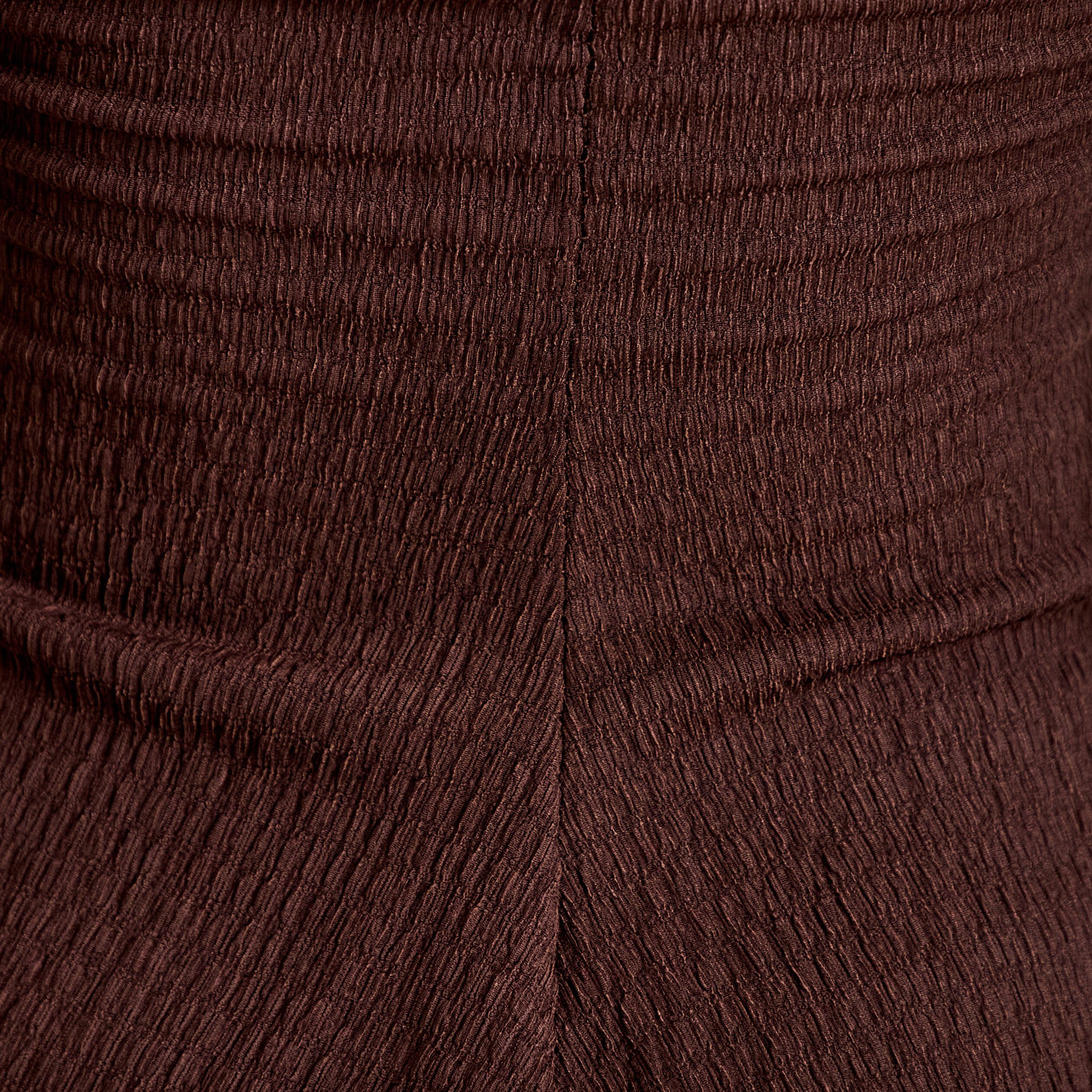Bustier p&eacute;plum ajust&eacute; cropped pliss&eacute; marron fonc&eacute; femme