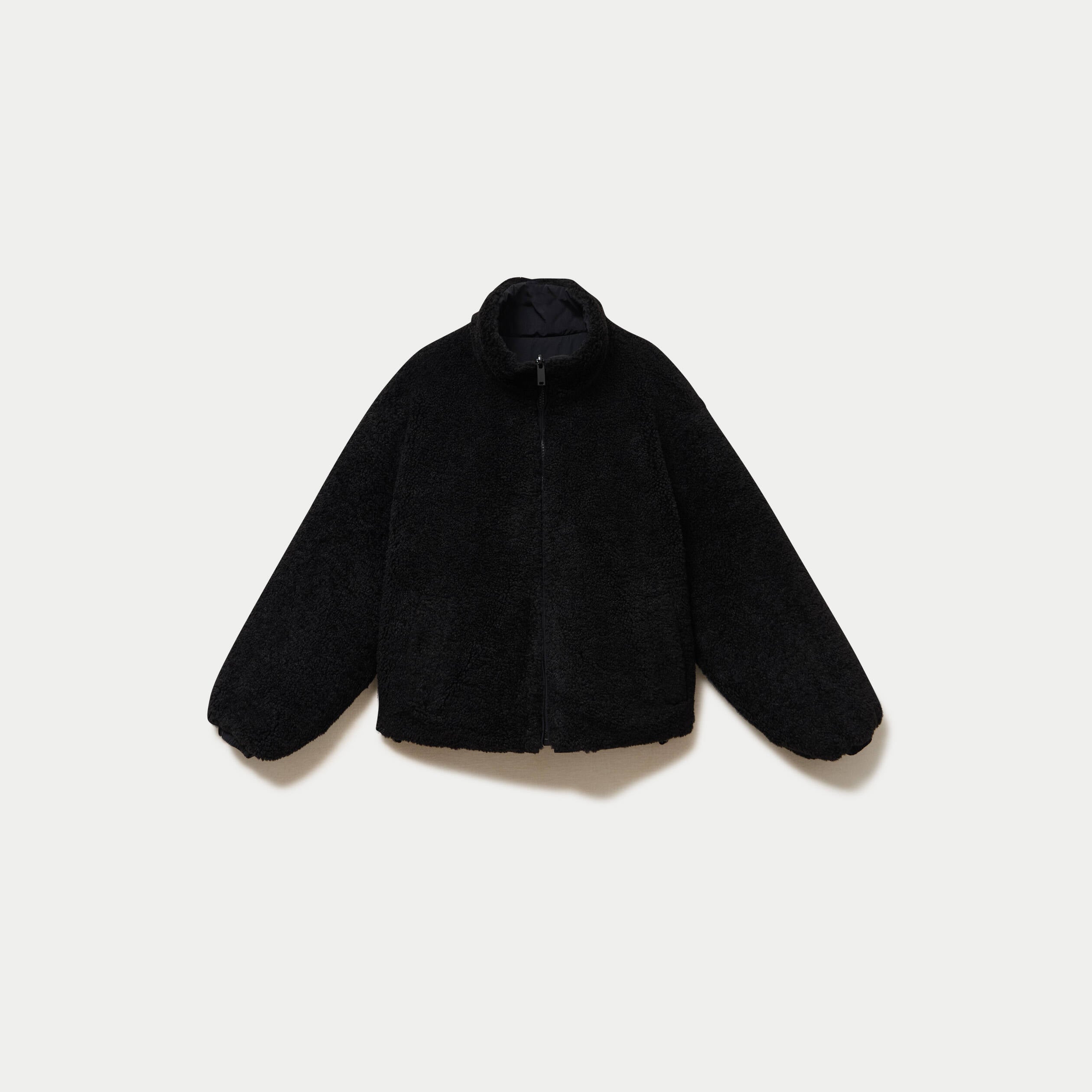 Doudoune r&eacute;versible effet polaire noir femme