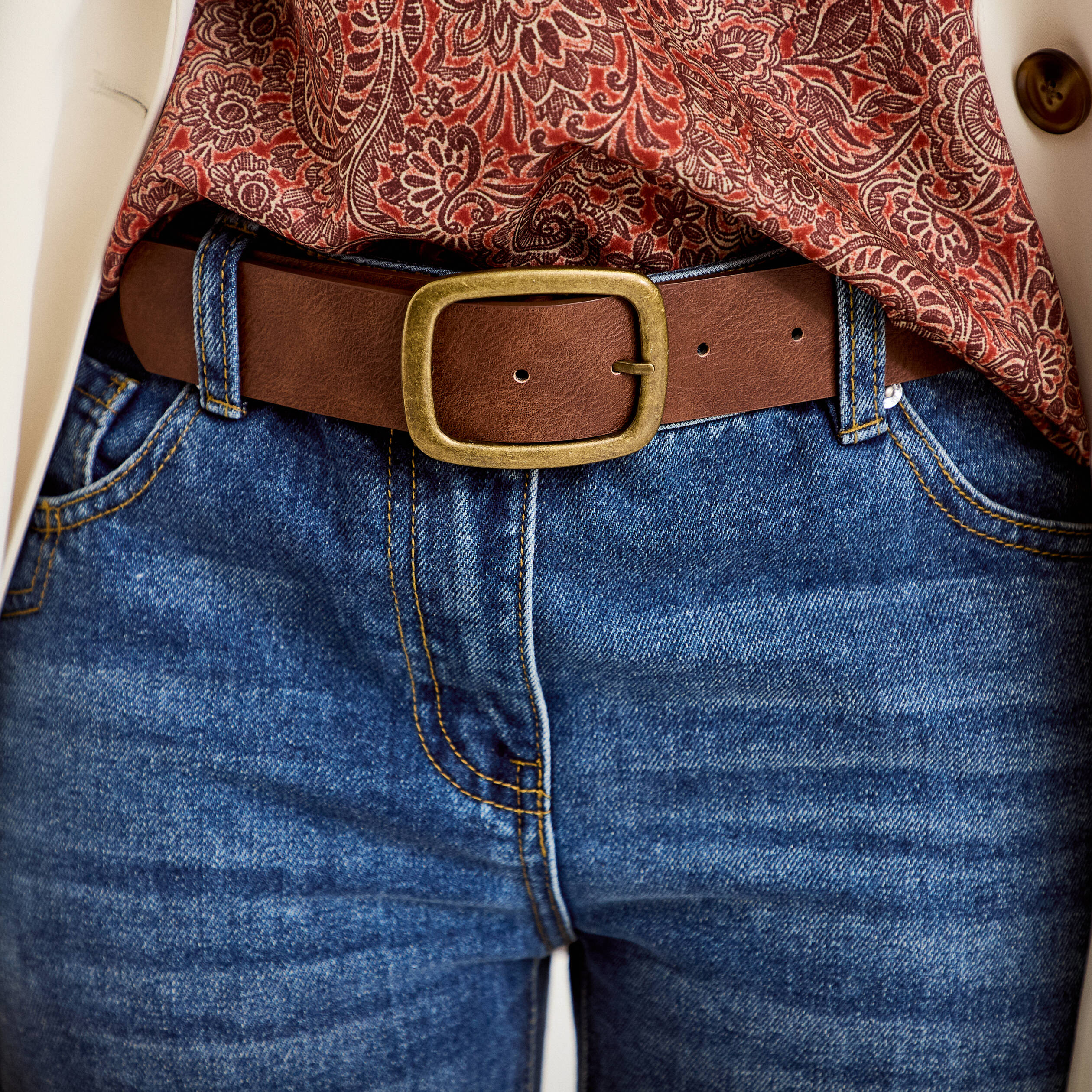 Ceinture marron fonc&eacute; femme