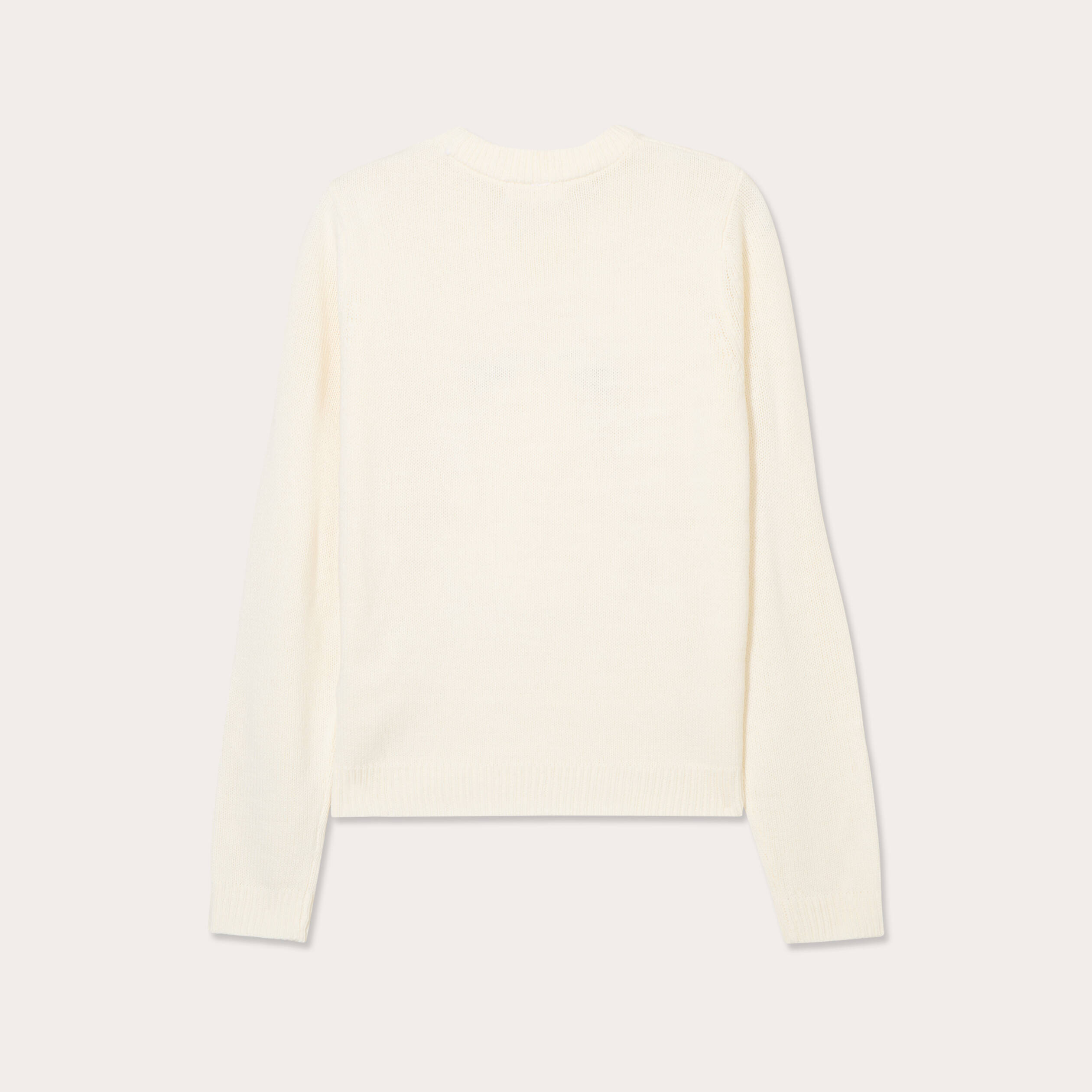Pull pompons et guirlandes ecru femme