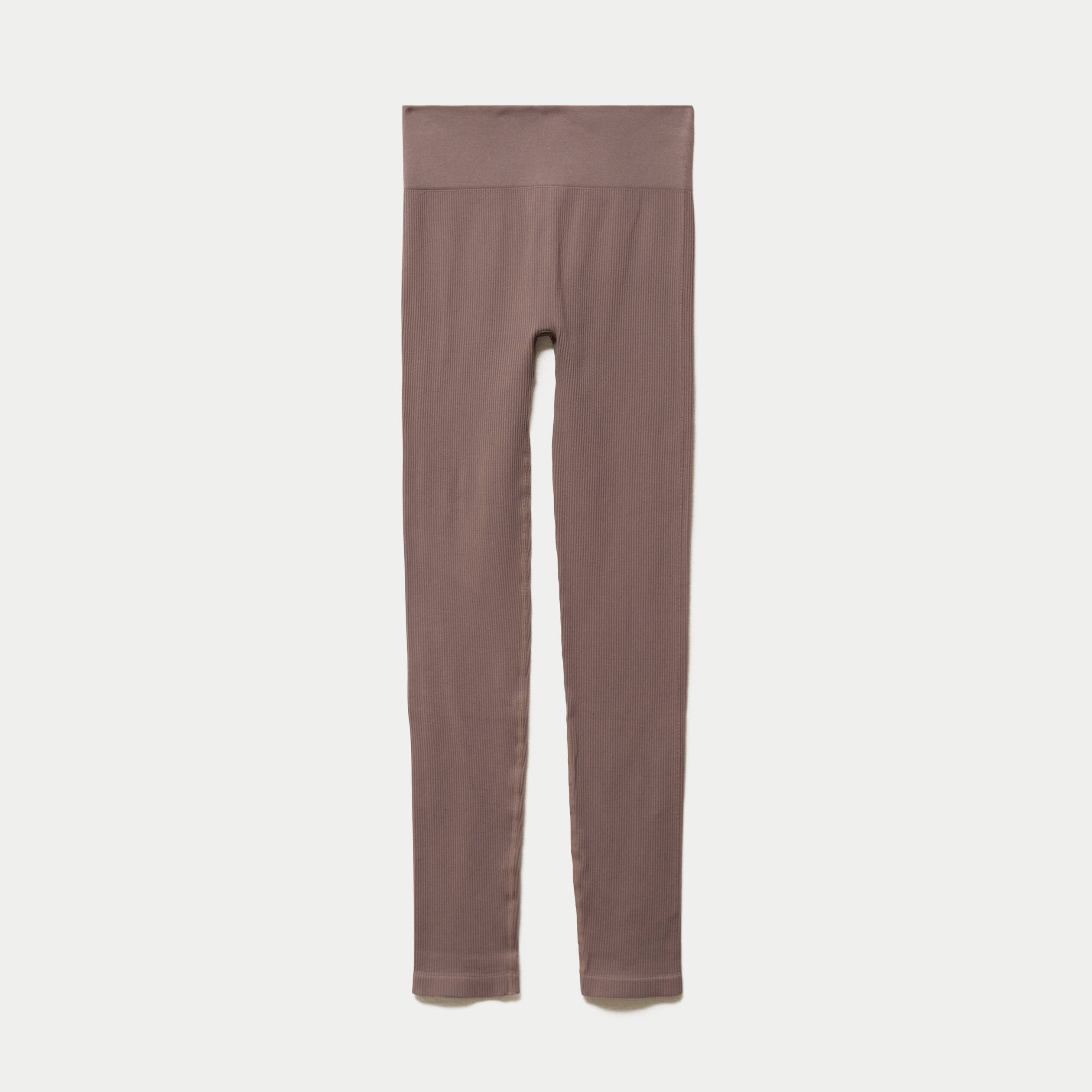 Leggings taille haute sans couture marron clair femme