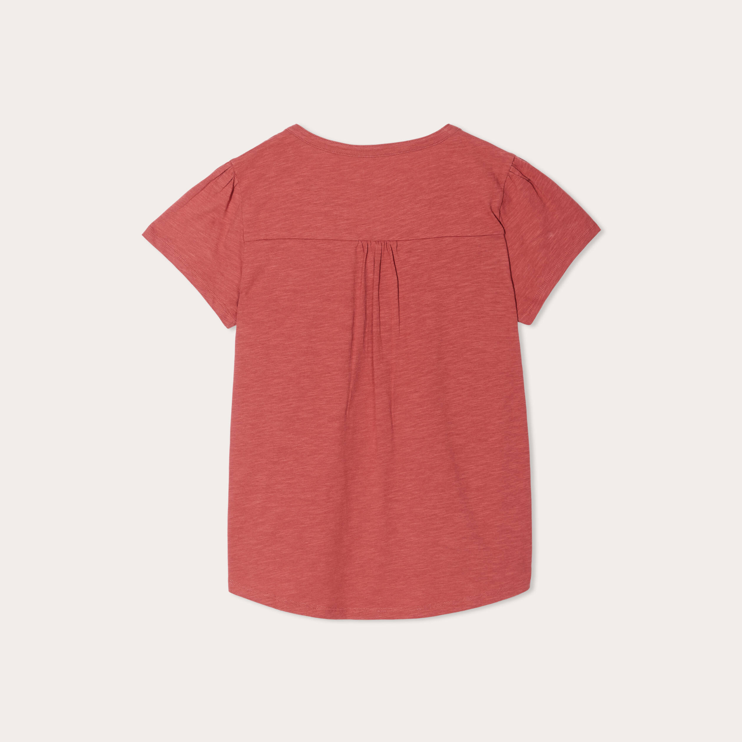 T-shirt boutonn&eacute; sur le devant vieux rose femme