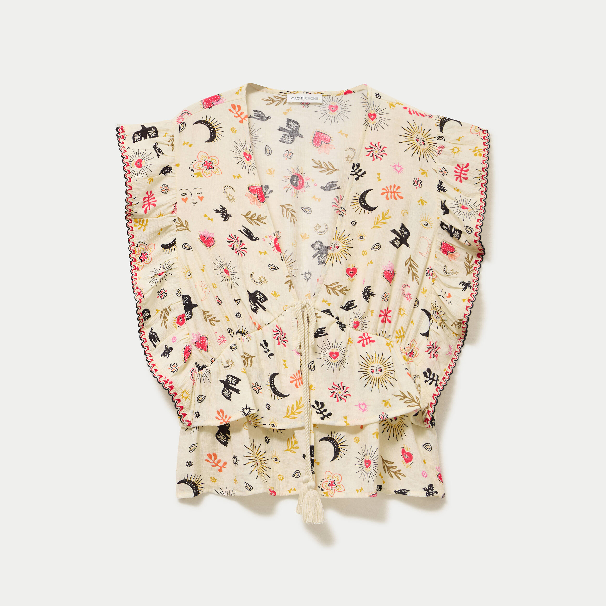 Blouse droite sans manches blanc femme