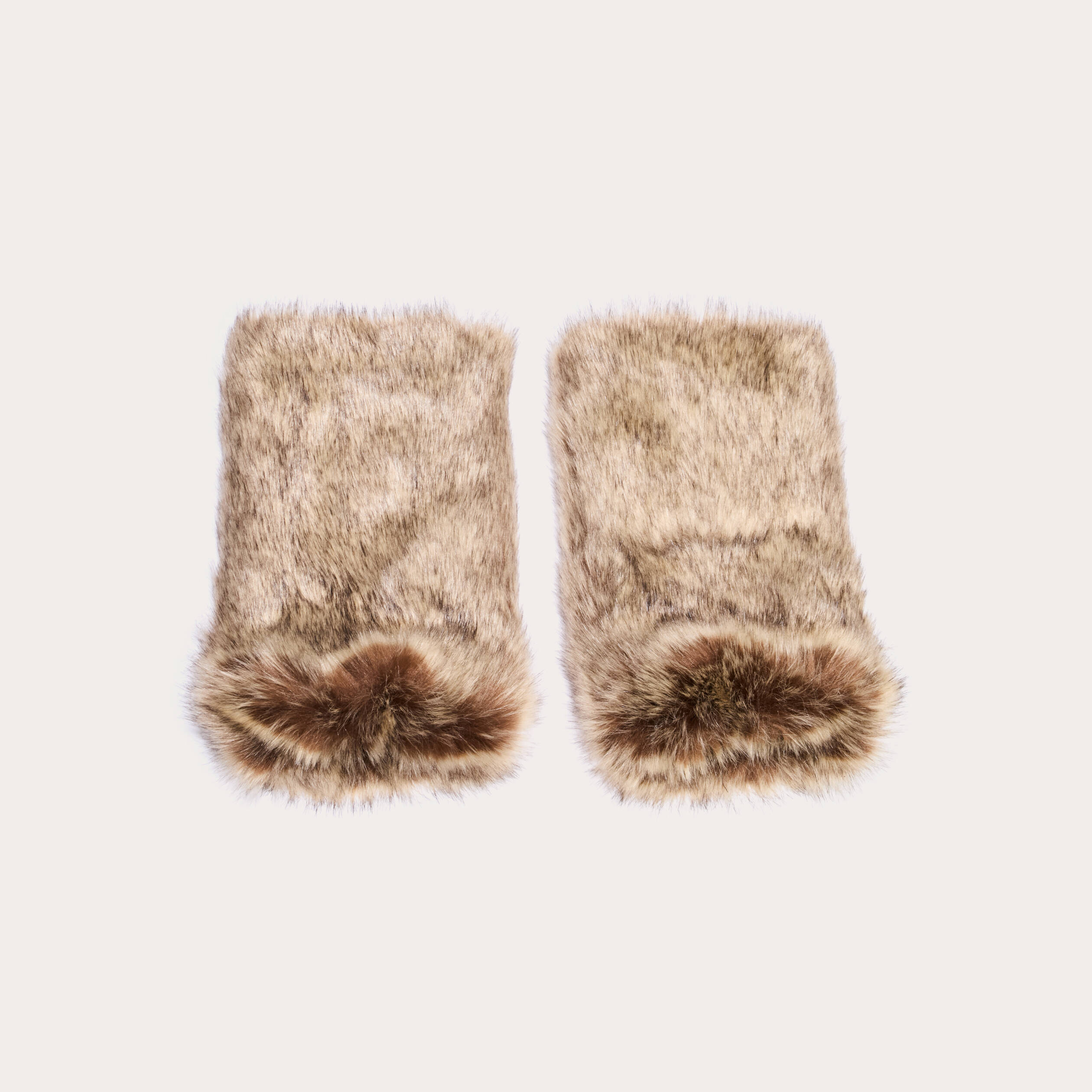 Gu&ecirc;tres en fausse fourrure sable femme