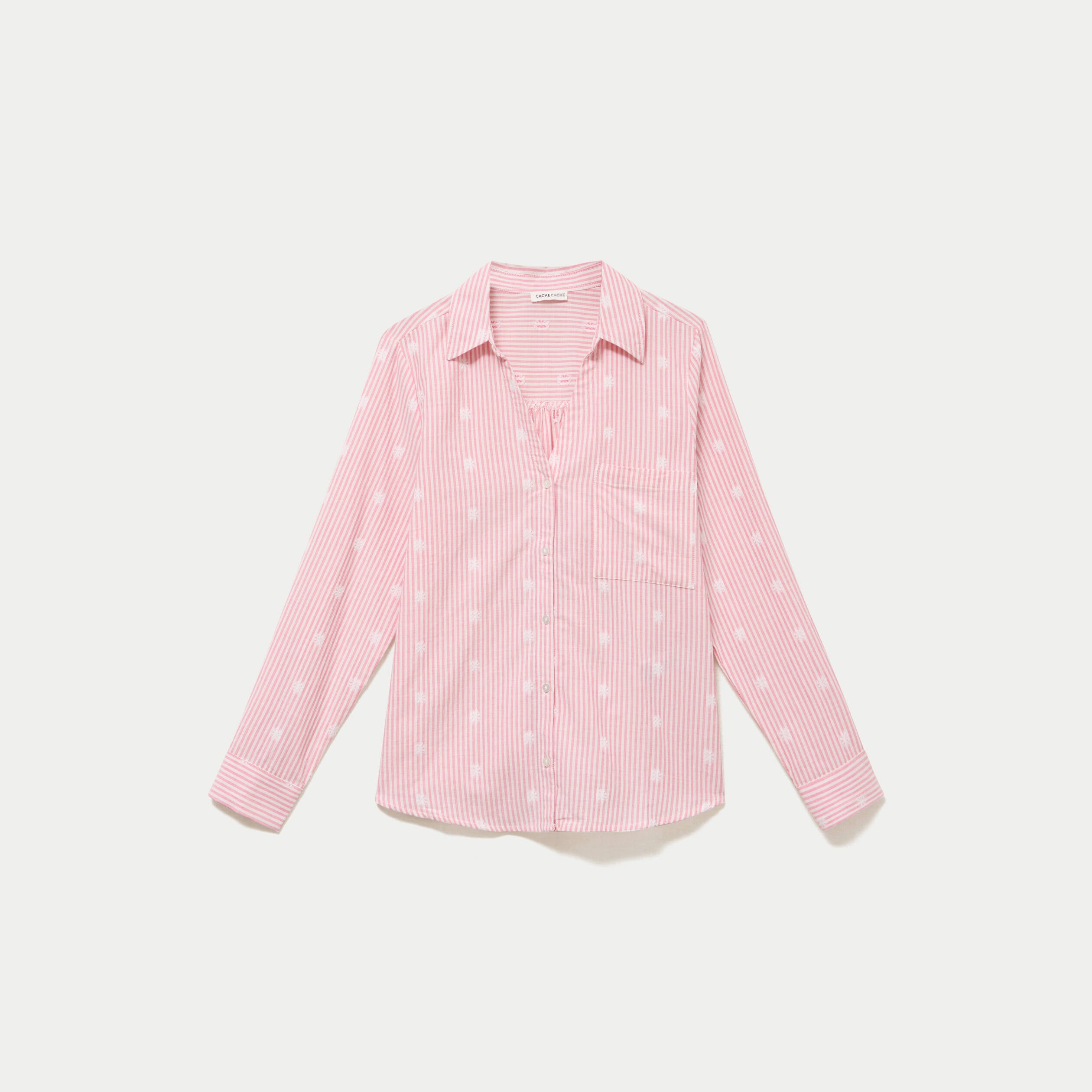 Chemise droite manches longues rouge femme