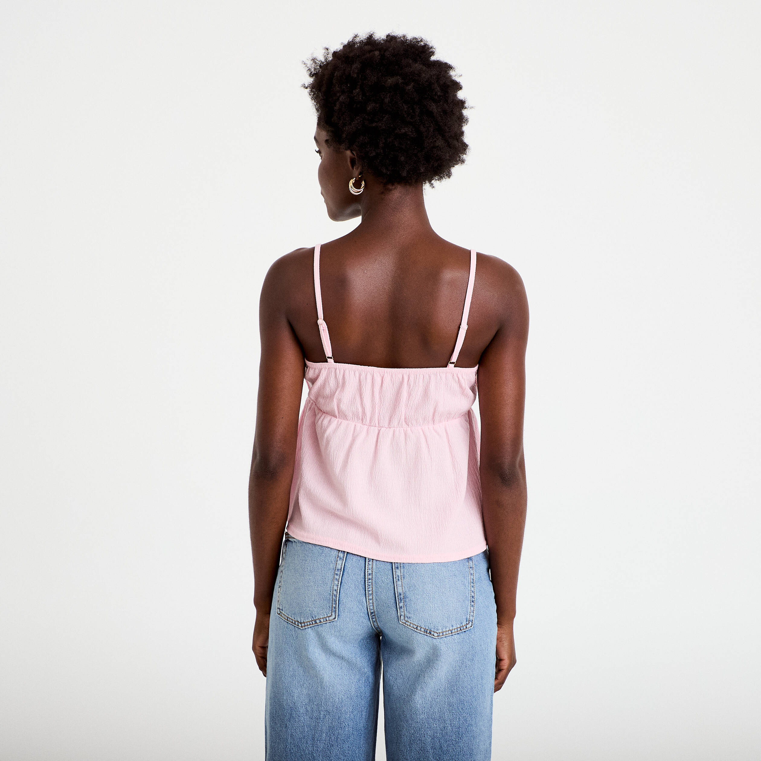 D&eacute;bardeur d&eacute;tail bijou rose clair femme