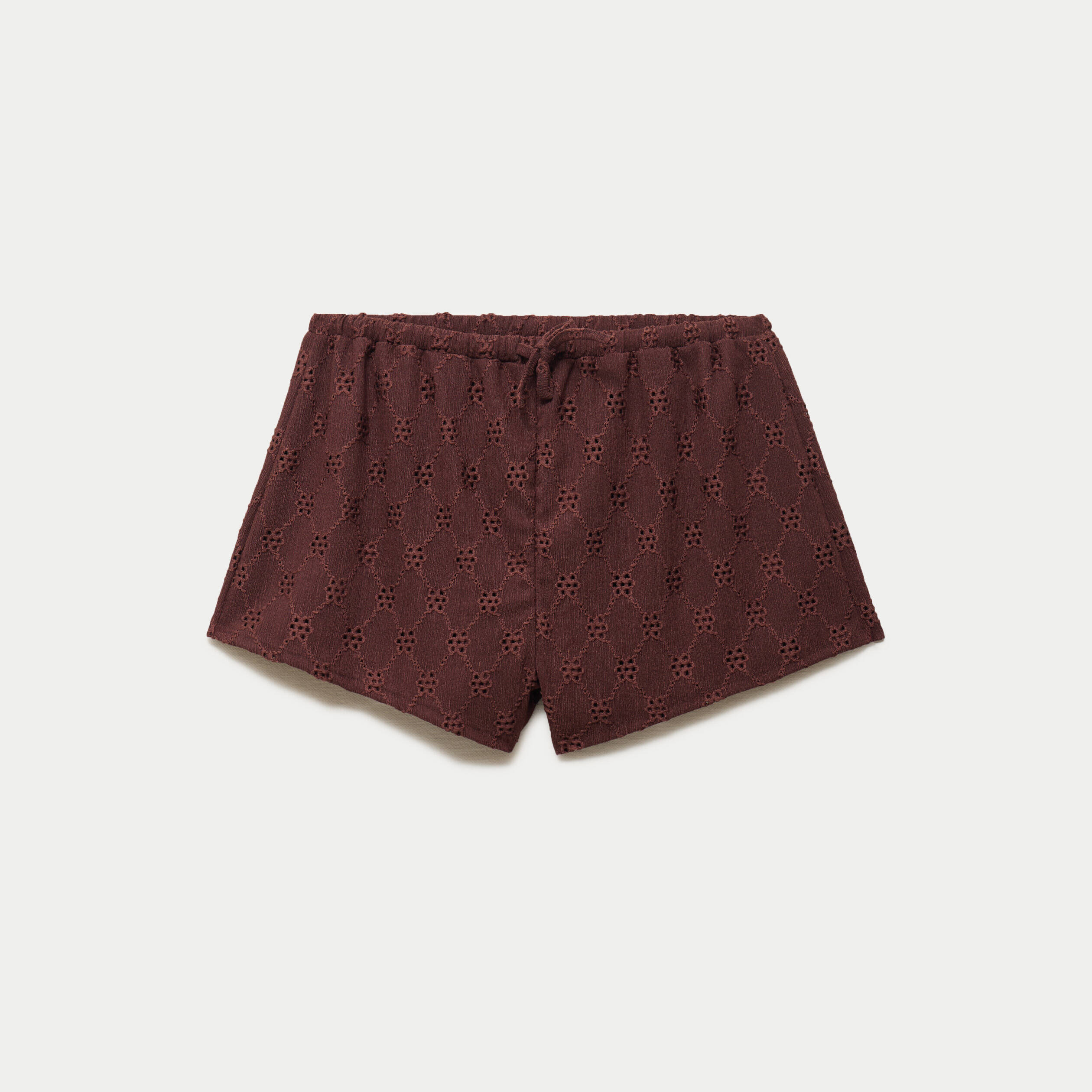 Short ajour&eacute; marron femme