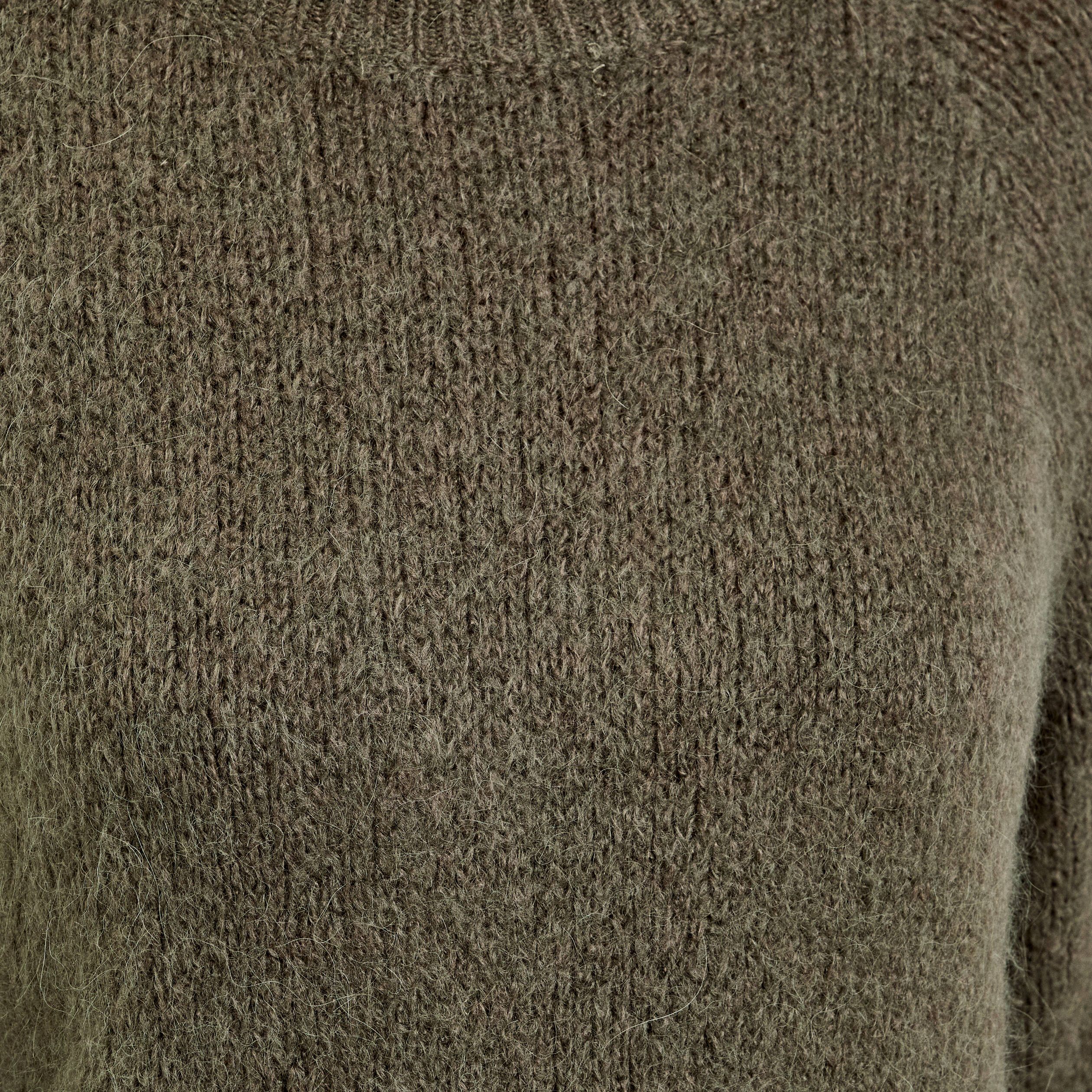 Pull manches longues vert kaki femme