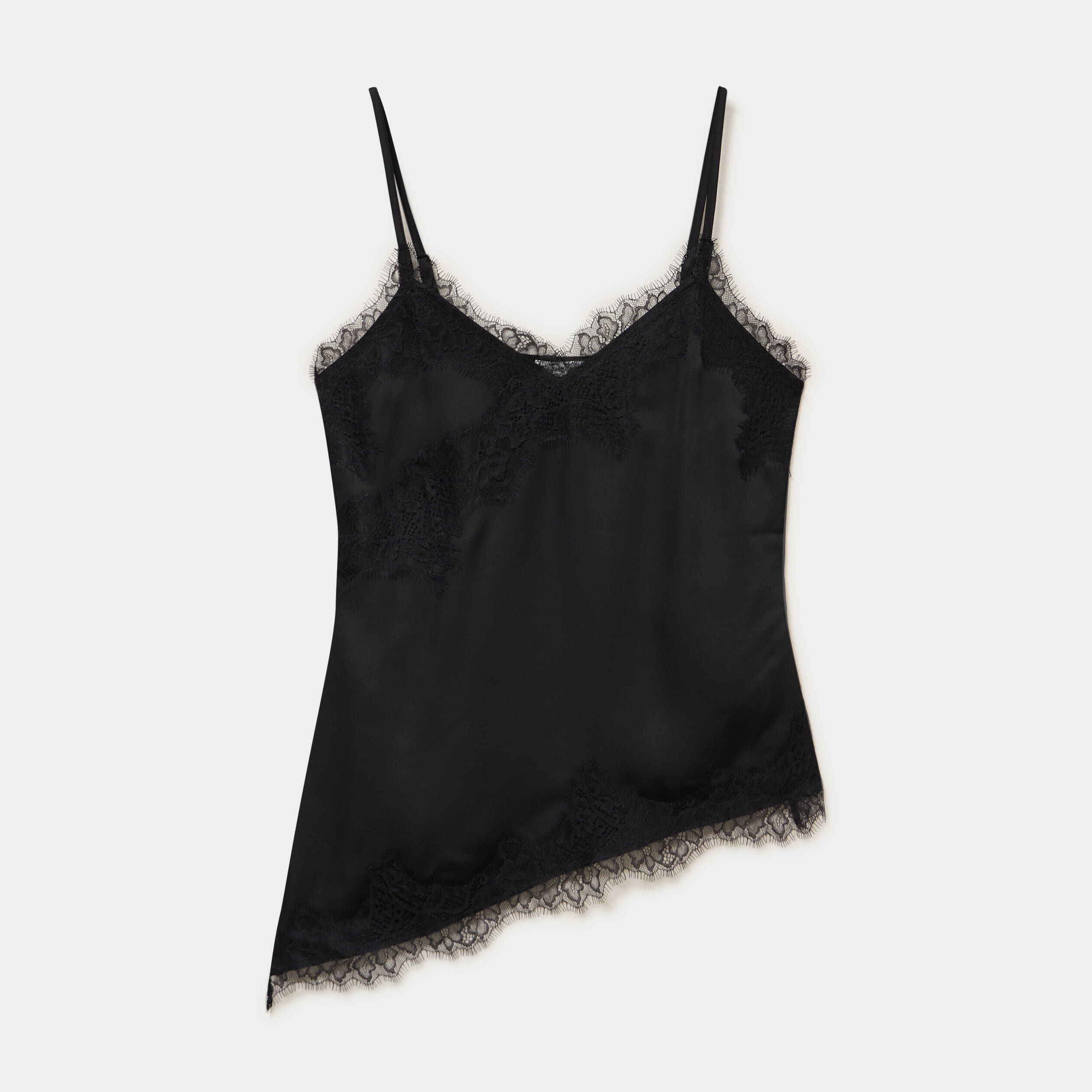 D&eacute;bardeur ajust&eacute; d&eacute;collet&eacute; dentelle noir femme