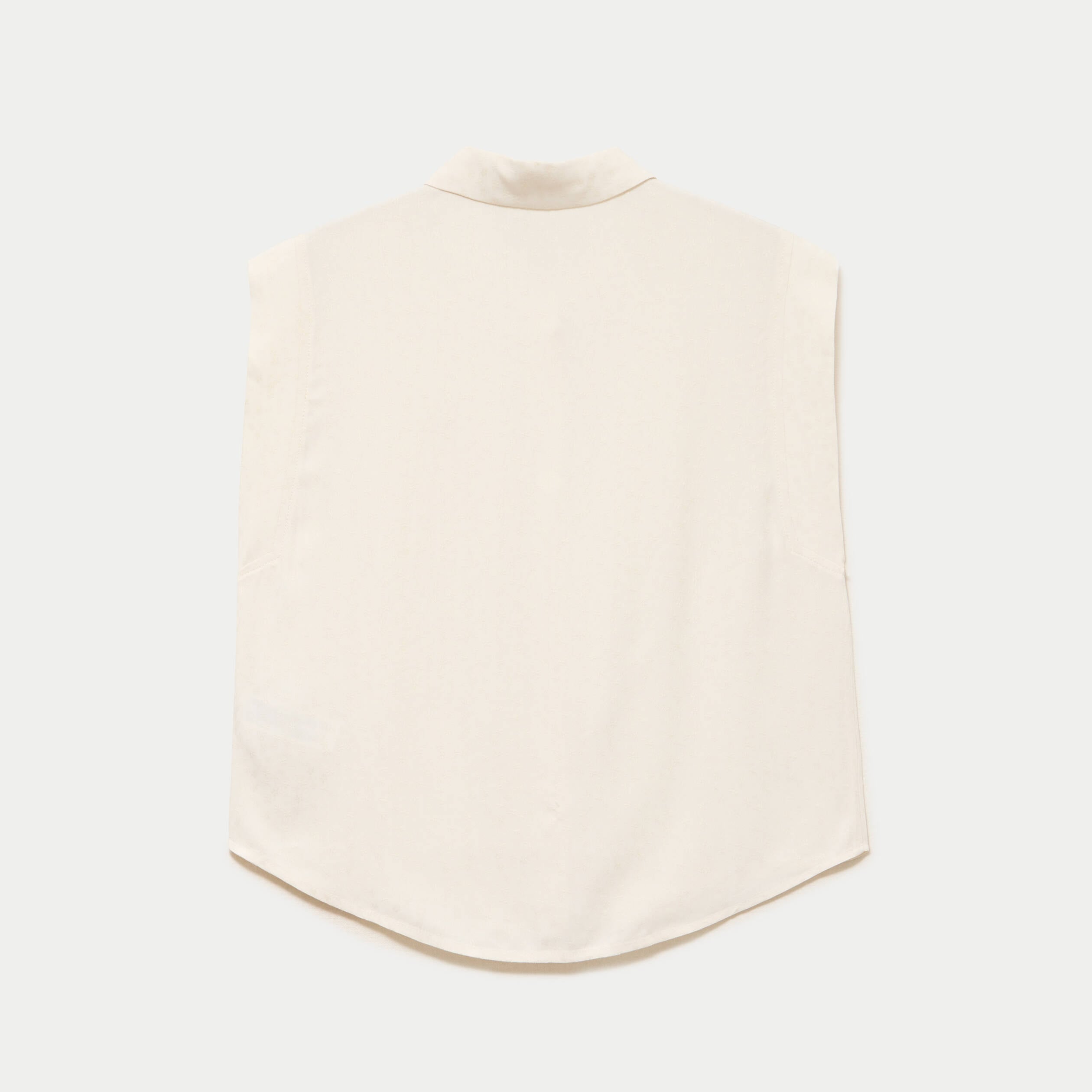 Chemise sans manches col am&eacute;ricain ecru femme