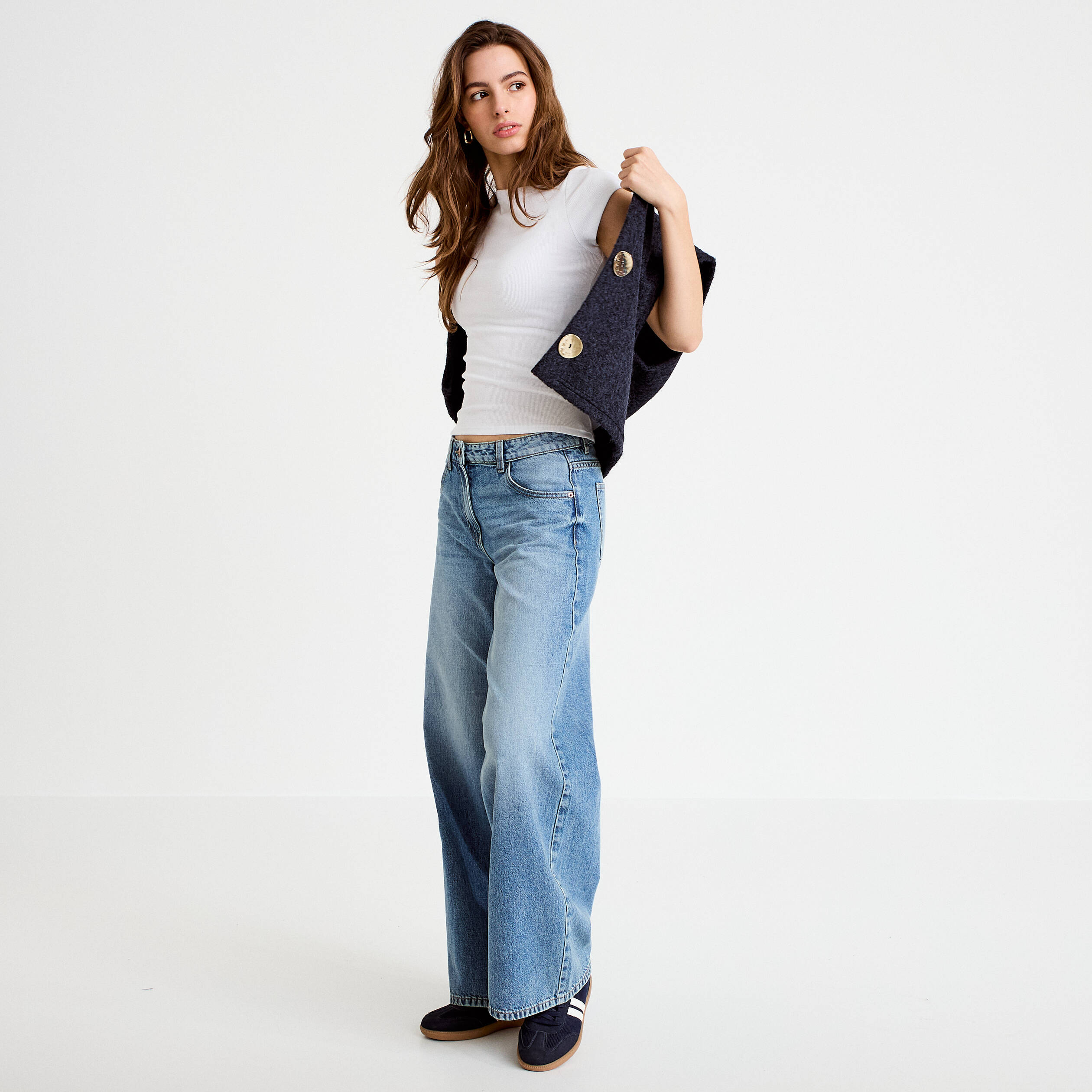 T-shirt cintr&eacute; col bateau blanc femme