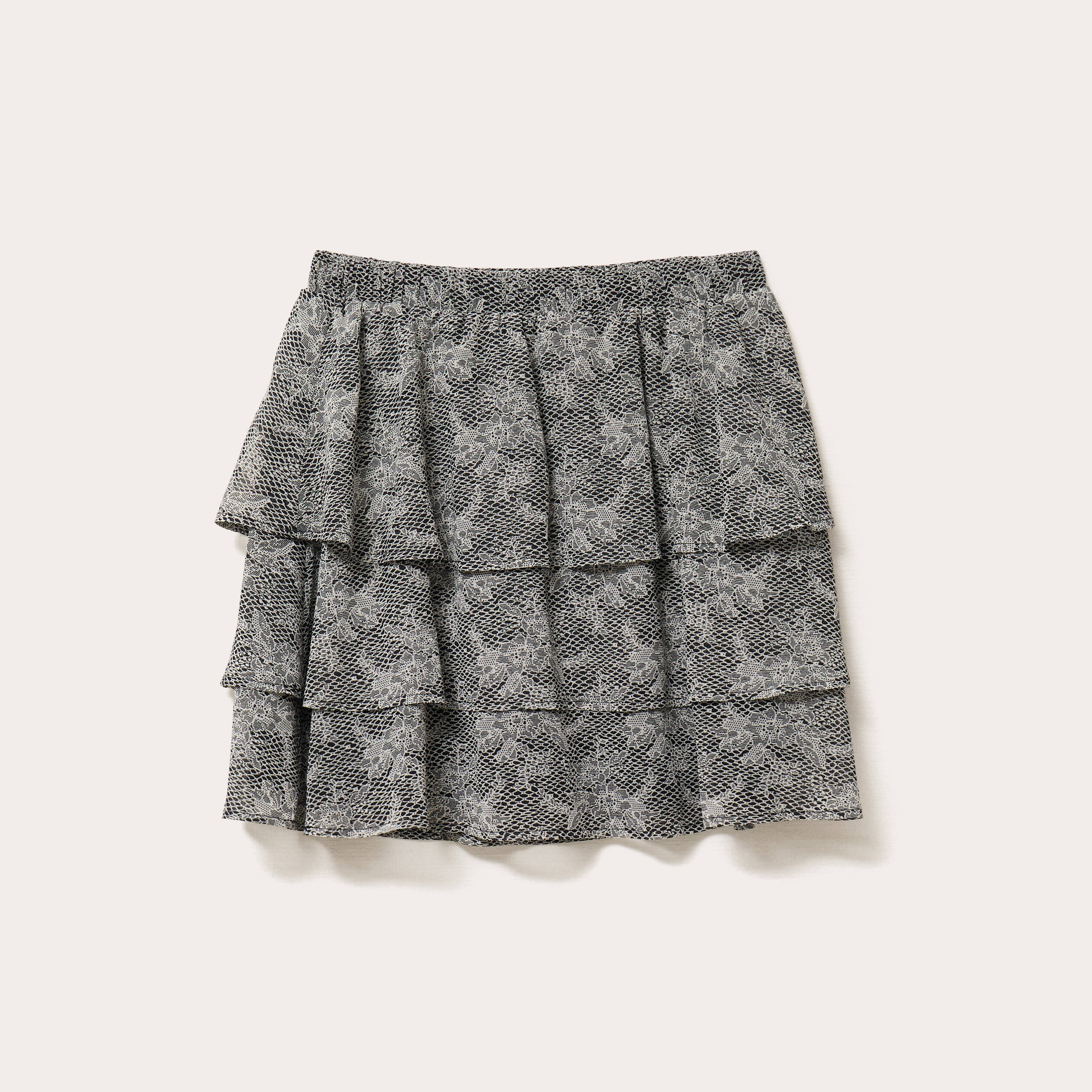 Jupe courte &eacute;vas&eacute;e doublure recycl&eacute;e blanc femme