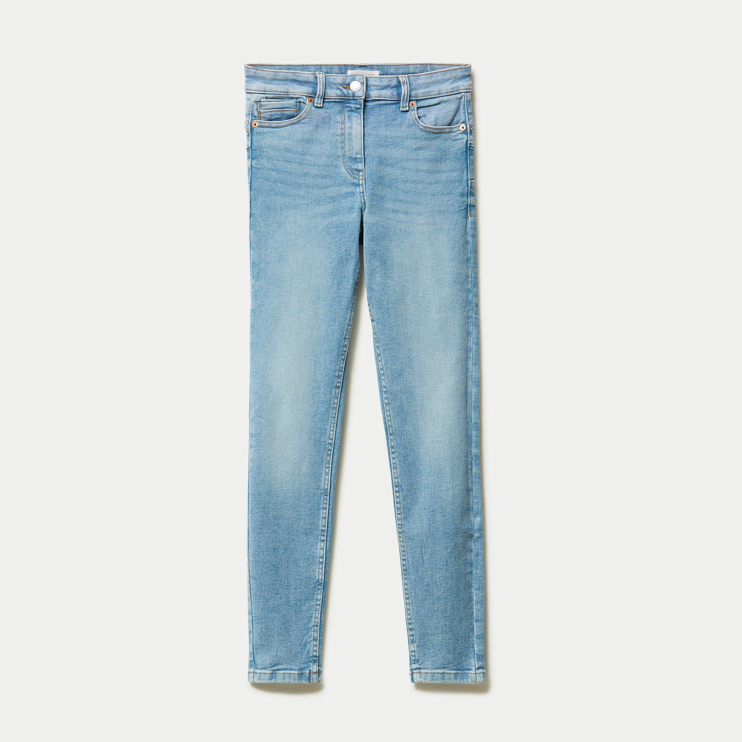 Jean skinny push-up taille standard denim bleach femme